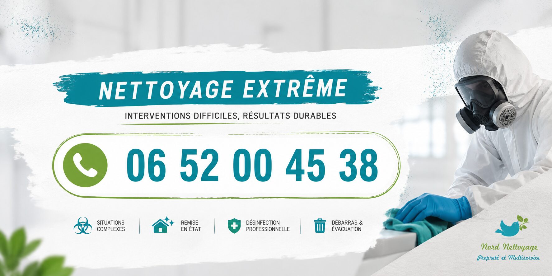 Nettoyage extrême professionnel avec intervention spécialisée, désinfection complète et remise en état rapide à Rocquencourt.