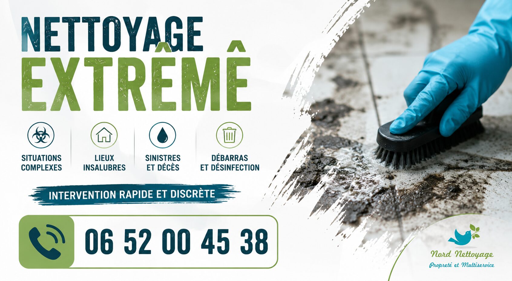 Intervention de nettoyage extrême à Albigny-sur-Saône avec remise en état rapide et désinfection complète.