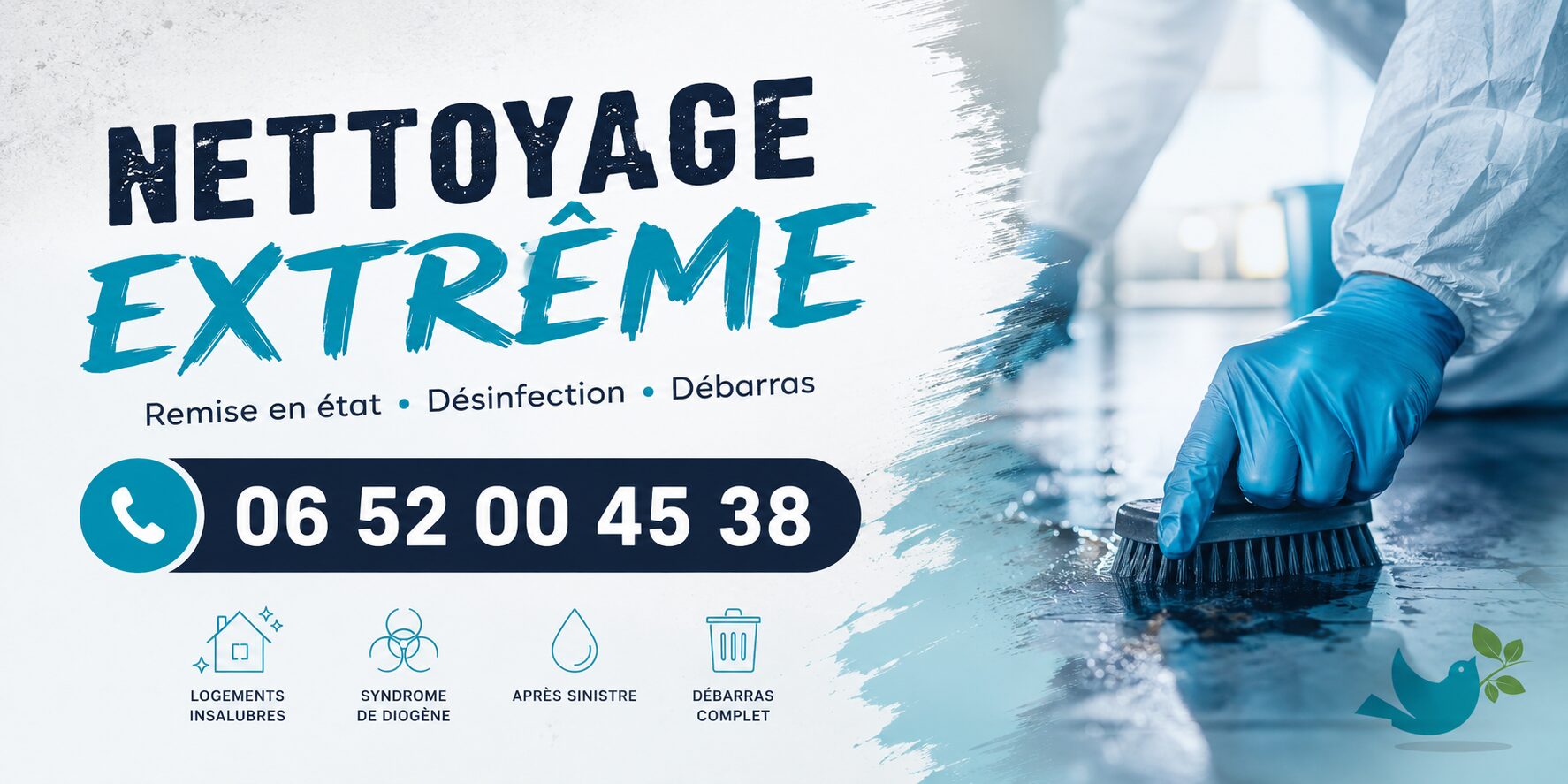 Nettoyage extrême à Allex : intervention professionnelle pour logements insalubres, syndrome de Diogène et désinfection complète.