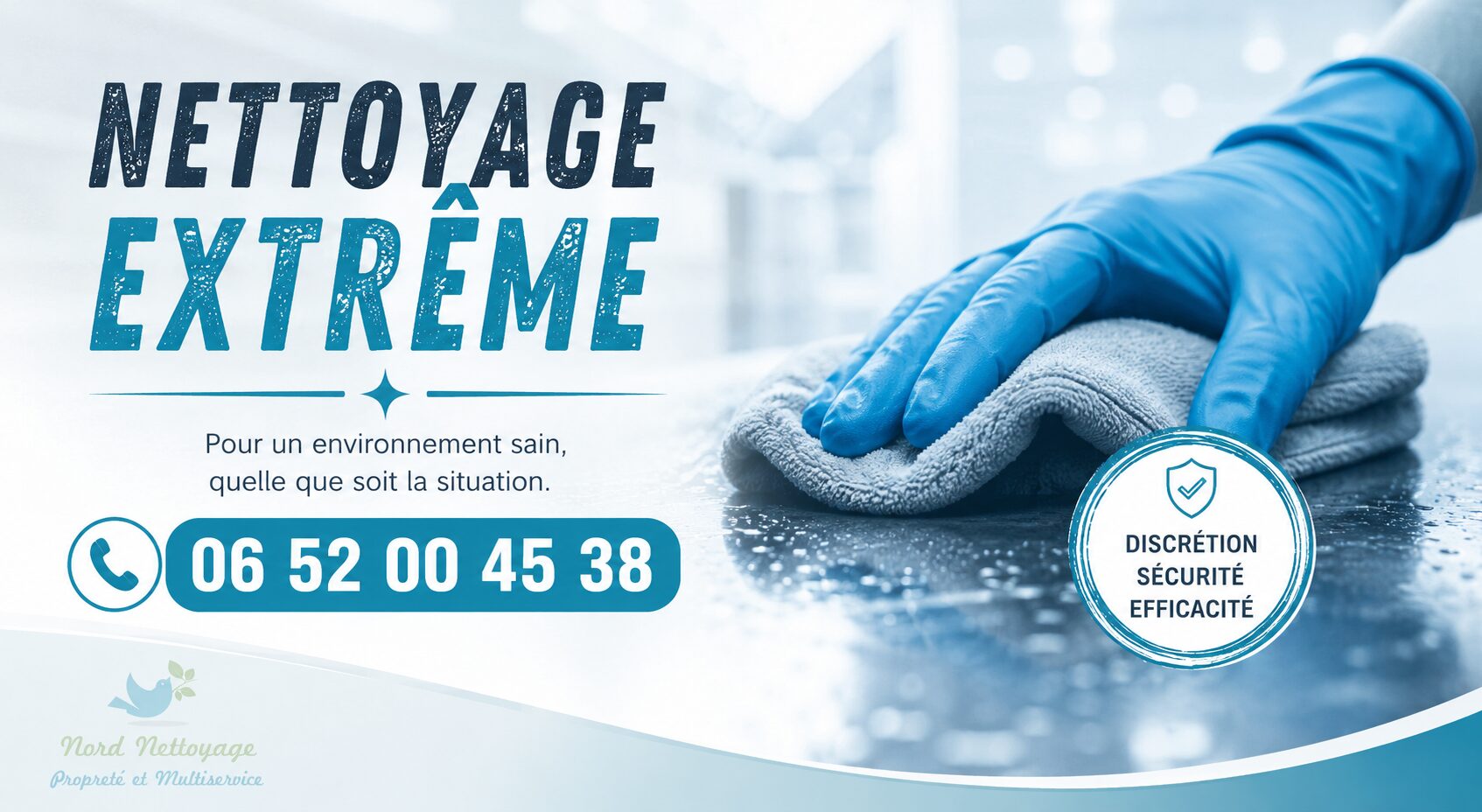 Intervention de nettoyage extrême à Aouste-sur-Sye par Nord Nettoyage, spécialiste du débarras, de la désinfection et de la remise en état de logements insalubres.