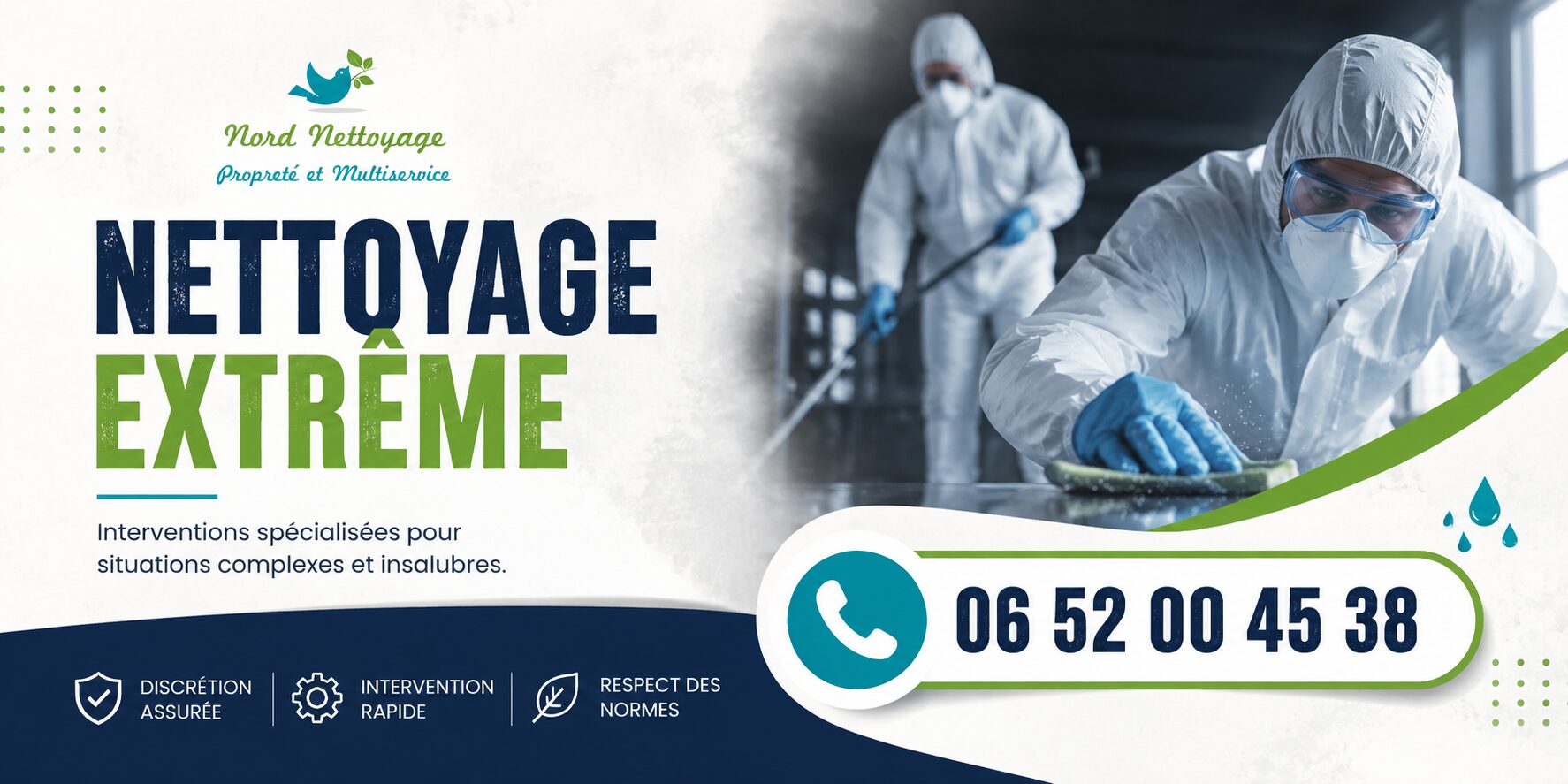 Nettoyage extrême à Avermes par Nord Nettoyage après sinistre, logement insalubre et syndrome de Diogène.