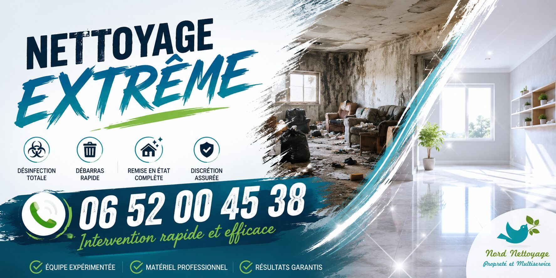 Nettoyage extrême à Brie-et-Angonnes avec intervention rapide, désinfection et remise en état complète des logements insalubres
