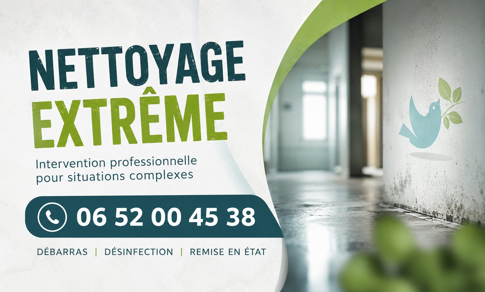 Équipe de nettoyage extrême intervenant à Cailloux-sur-Fontaines pour la remise en état de logements insalubres, syndrome de Diogène et désinfection complète.