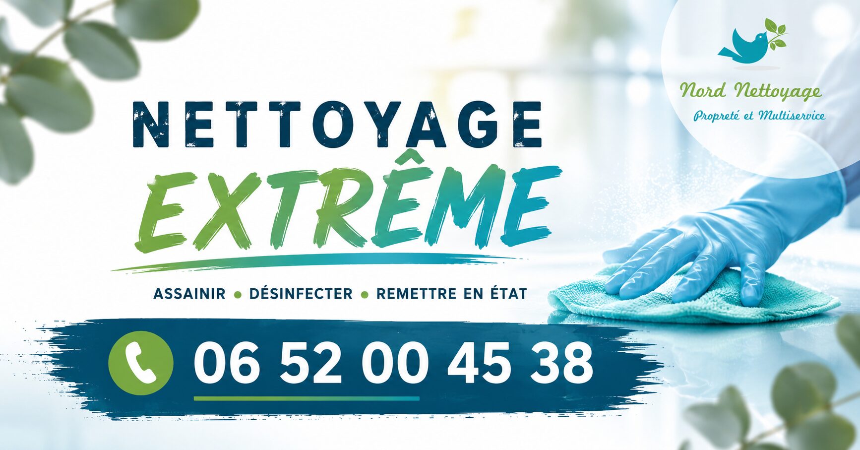 Intervention de nettoyage extrême à Chadrac avec désinfection, débarras et remise en état par Nord Nettoyage.
