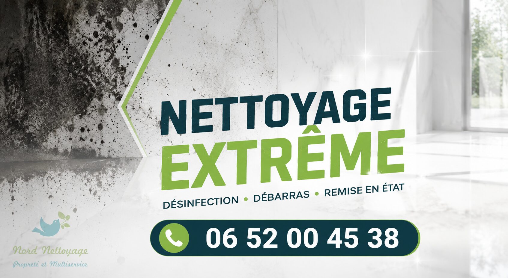 Nettoyage extrême à Champ-sur-Drac par Nord Nettoyage, intervention rapide pour logements insalubres, après sinistre, syndrome de Diogène et remise en état.