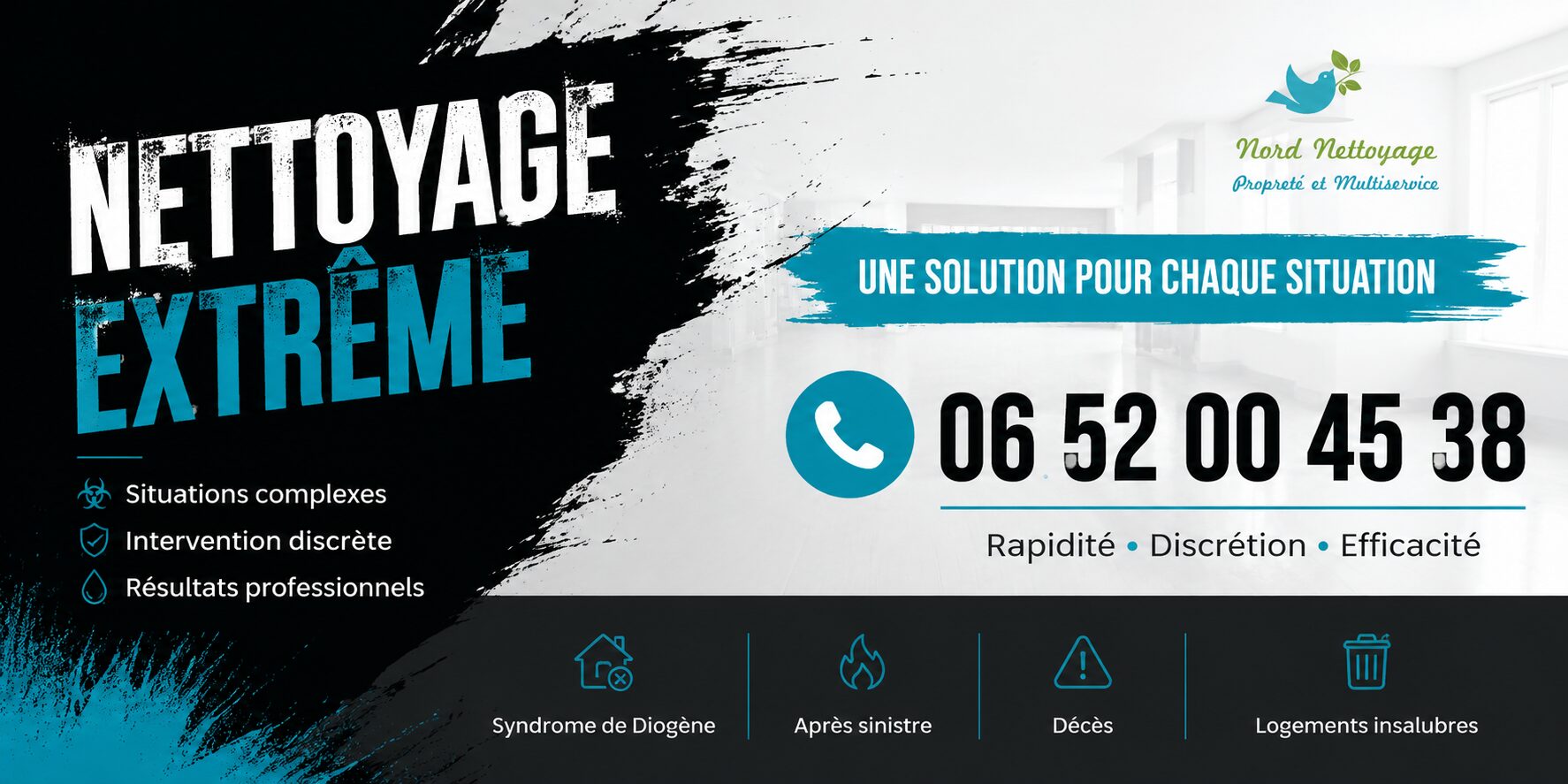 Nettoyage extrême à Charlieu avec intervention rapide pour logements insalubres, syndrome de Diogène, après sinistre et nettoyage après décès.