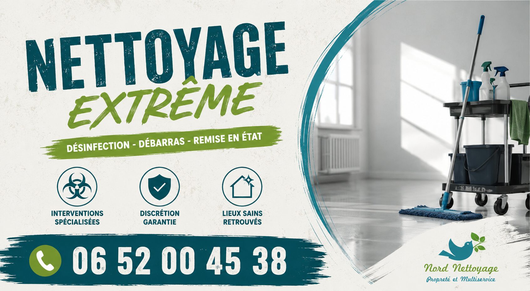 Service professionnel de nettoyage extrême à Châteauneuf-du-Rhône avec désinfection, débarras et remise en état de logements insalubres.