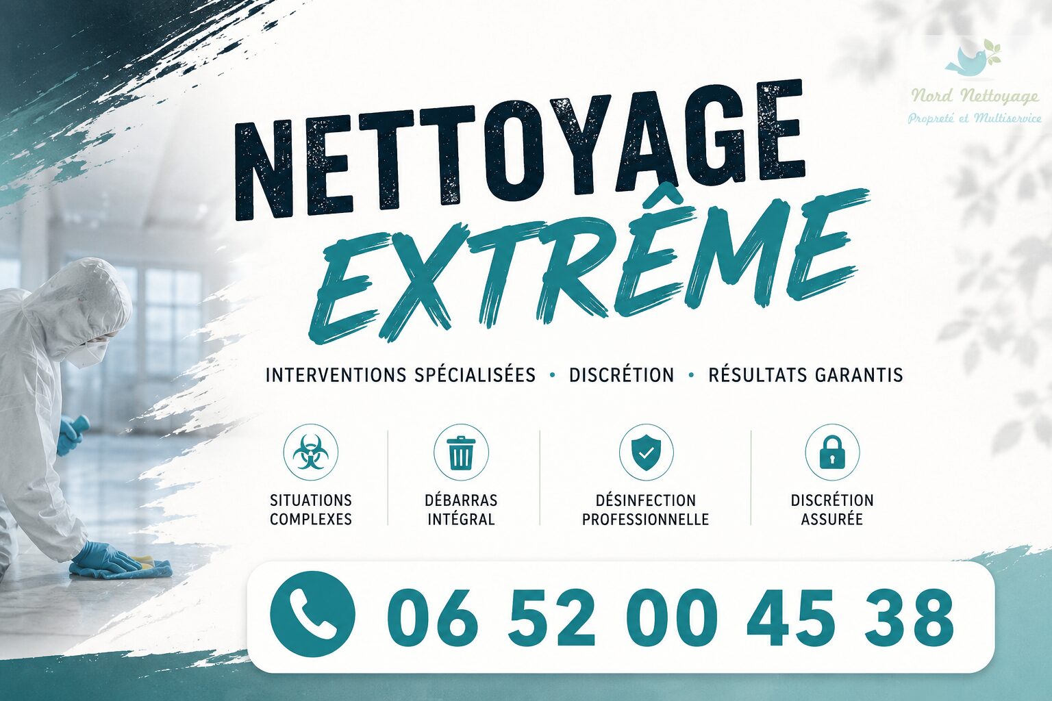 Nettoyage extrême à Châteauneuf-sur-Isère avec intervention rapide après décès, syndrome de Diogène, insalubrité ou sinistre.