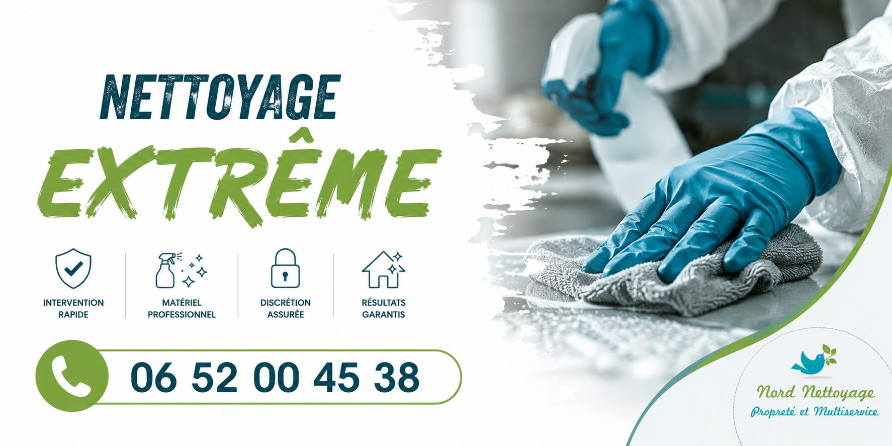 Nettoyage extrême à Courpière avec intervention professionnelle pour désinfection, décontamination et remise en état.