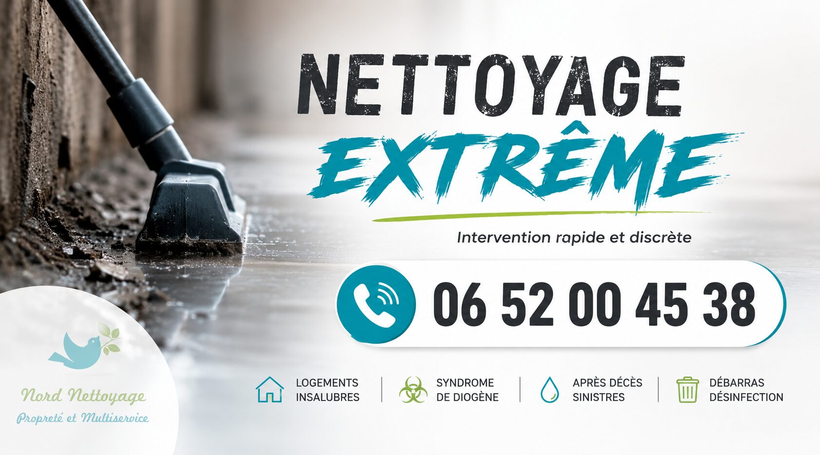 Nettoyage extrême à Dolomieu par Nord Nettoyage avec intervention rapide pour logements insalubres, syndrome de Diogène et après sinistre.