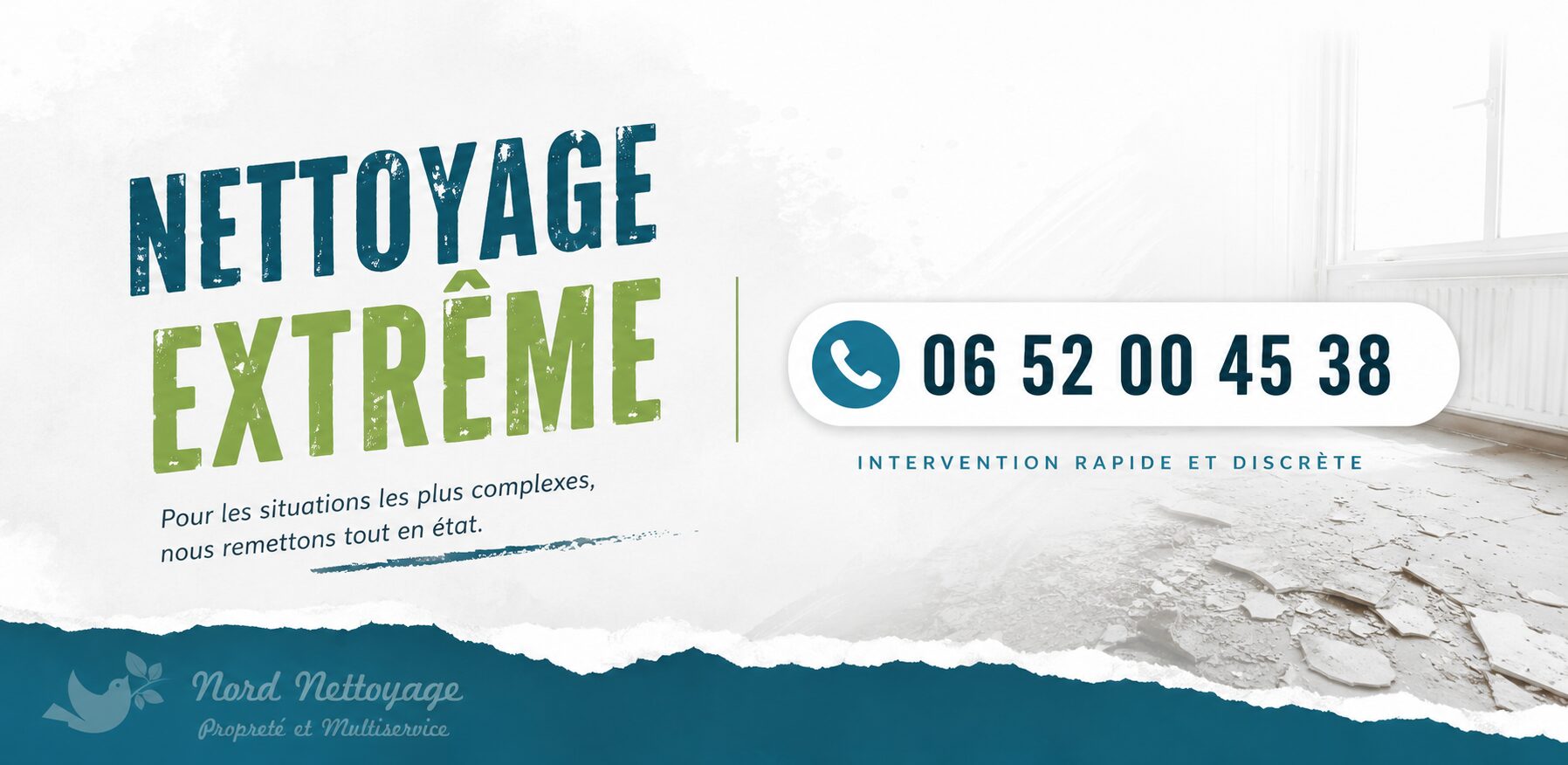 Nettoyage extrême à Ennezat avec intervention rapide pour logements insalubres, syndrome de Diogène et remise en état complète.