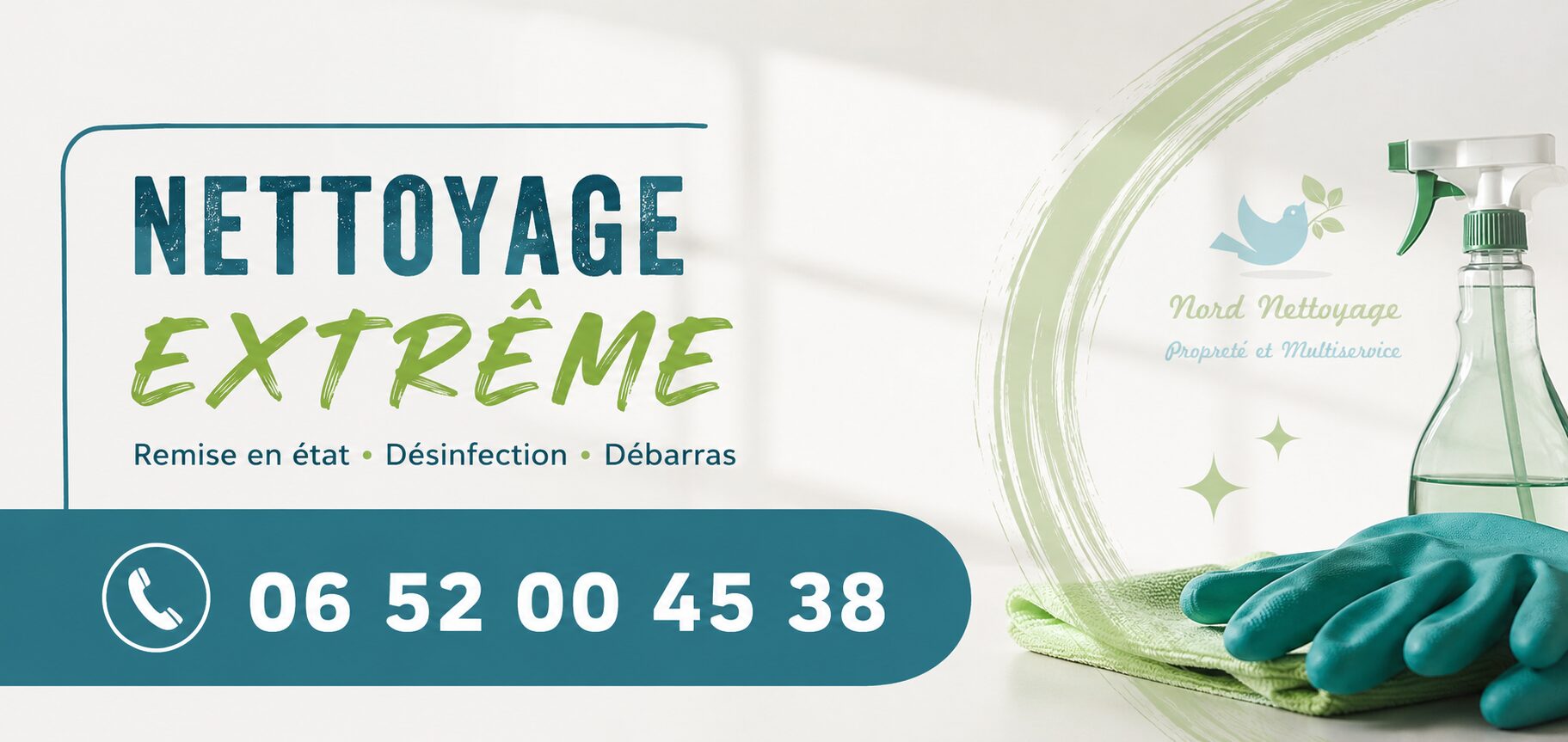Nettoyage extrême à Estrablin avec remise en état, désinfection et débarras par Nord Nettoyage.