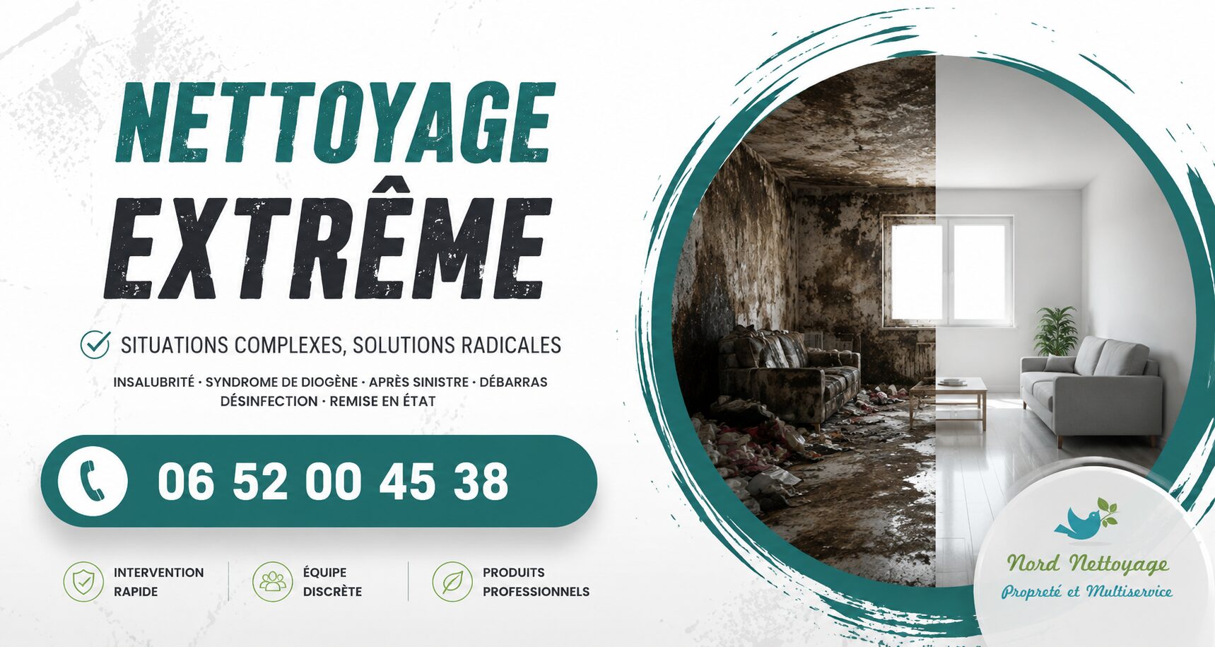 Nettoyage extrême à Fontanil-Cornillon avec intervention rapide pour logements insalubres, syndrome de Diogène, désinfection et remise en état.