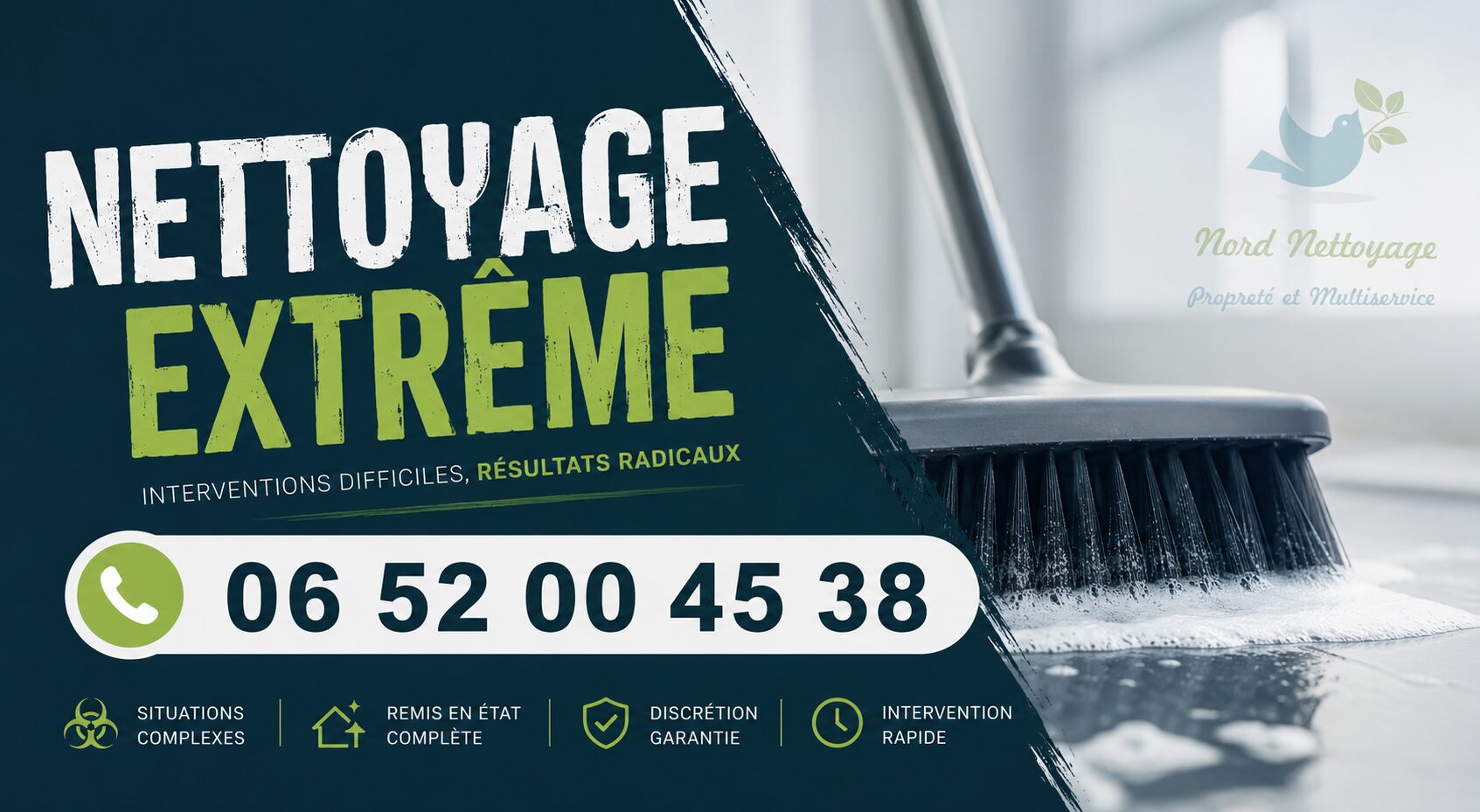 Nettoyage extrême à La Buisse par Nord Nettoyage : intervention rapide pour logements insalubres, syndrome de Diogène, après décès, après sinistre et désinfection.