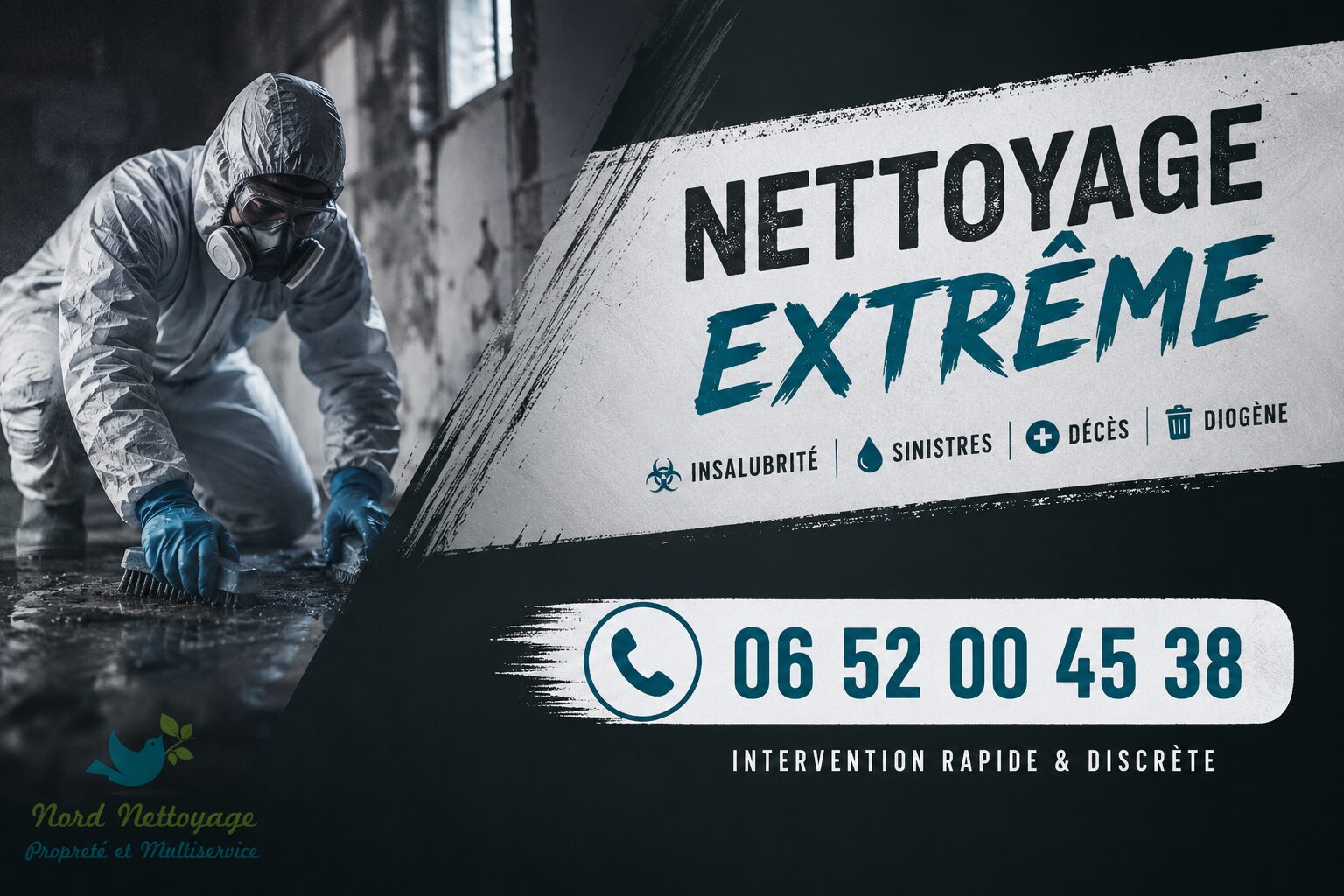 Équipe spécialisée en nettoyage extrême à Lans-en-Vercors pour logements insalubres, syndrome de Diogène, débarras et désinfection.