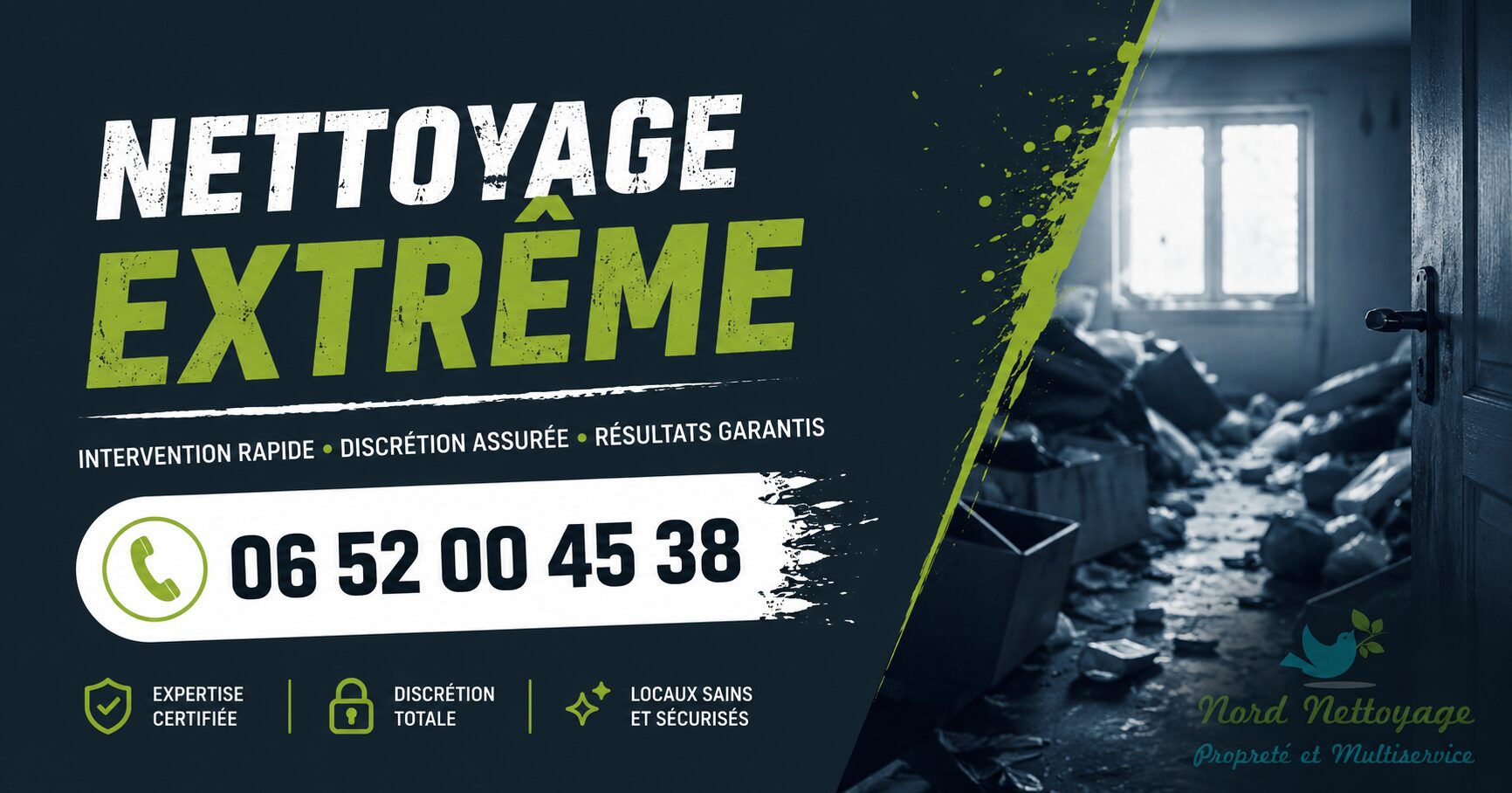 Nettoyage extrême à Le Chambon-sur-Lignon par Nord Nettoyage avec intervention rapide pour logements insalubres, syndrome de Diogène, après décès et désinfection.