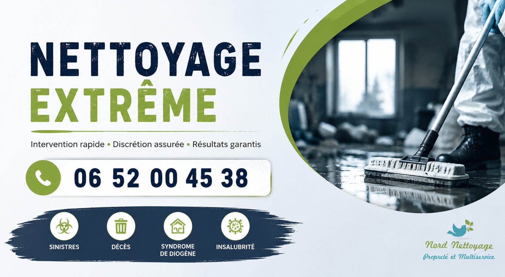 Nettoyage extrême aux Houches réalisé par Nord Nettoyage avec remise en état complète de logements très insalubres.