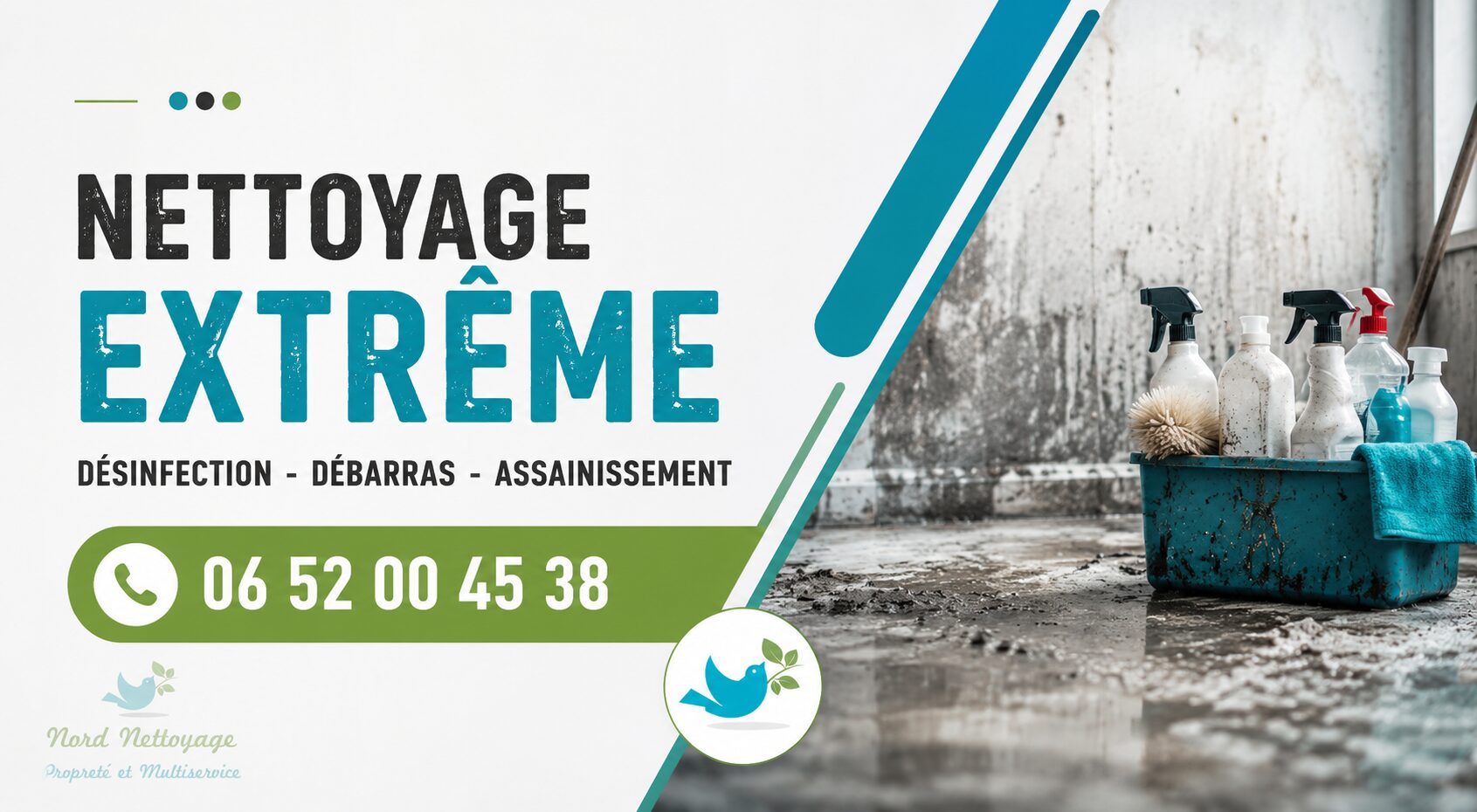 Nettoyage extrême à Maringues après logement insalubre, syndrome de Diogène ou sinistre – Nord Nettoyage.