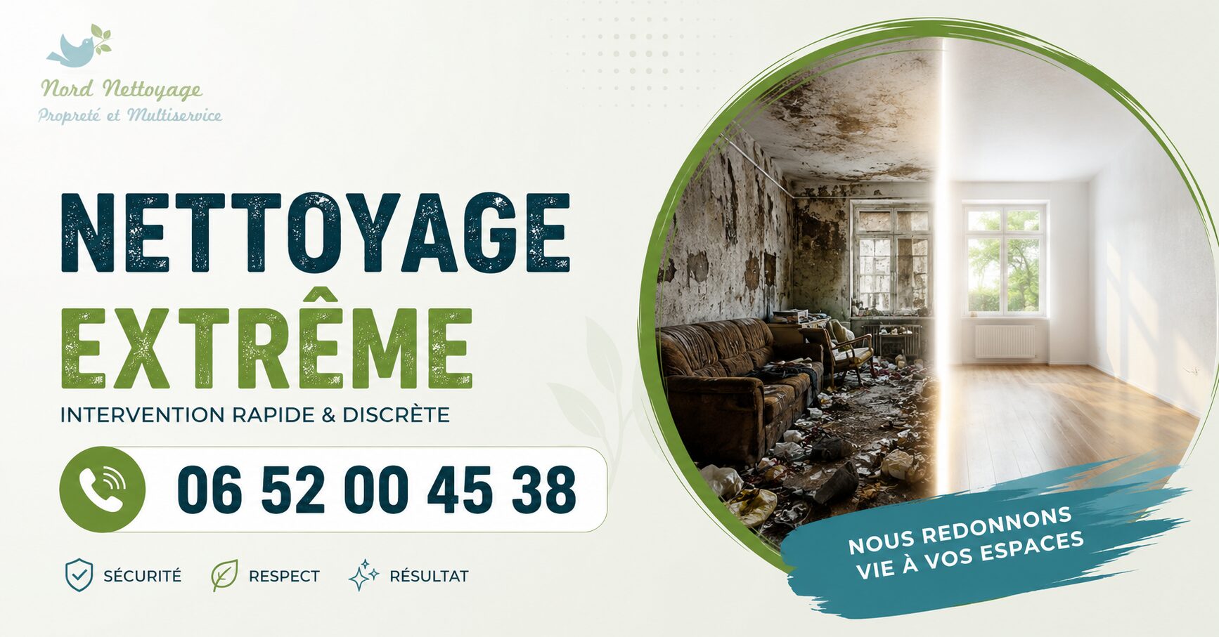 Mercury Nettoyage Extrême – Intervention rapide pour logements insalubres, syndrome de Diogène, nettoyage après décès, après sinistre et désinfection.