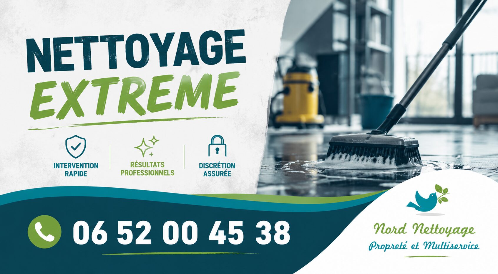 Nettoyage extrême à Modane par Nord Nettoyage, intervention rapide pour logements insalubres, sinistres et locaux professionnels.