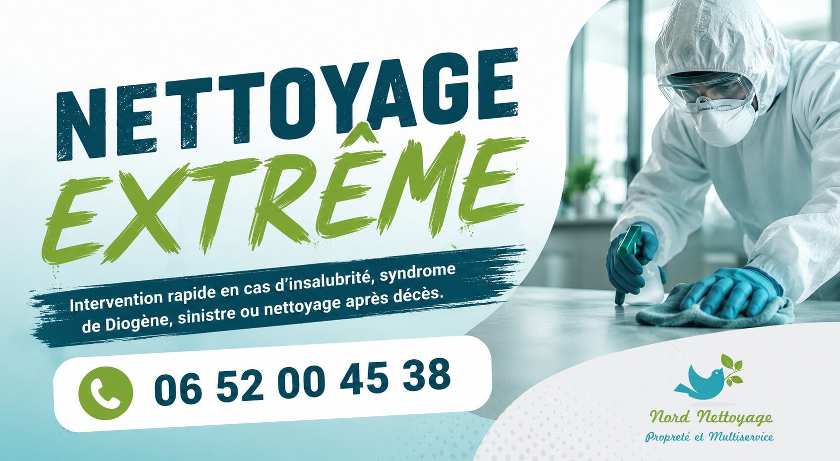 Nettoyage extrême à Montmélian réalisé par une équipe spécialisée avec intervention rapide pour logements insalubres, après sinistre et désinfection.