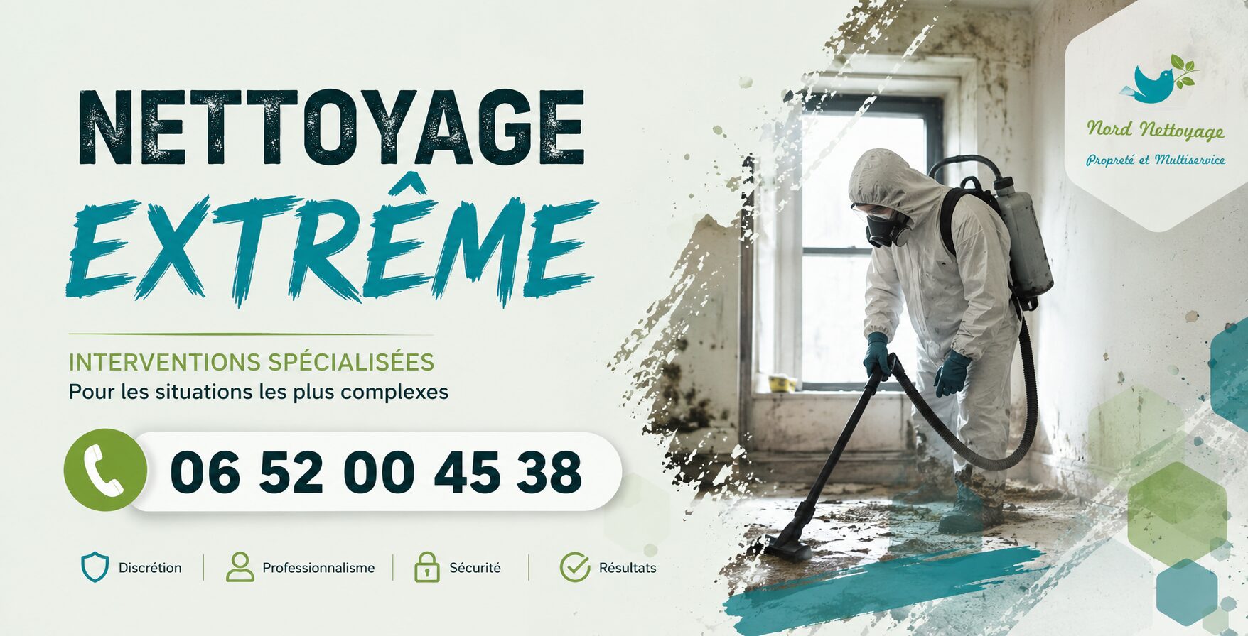Service de nettoyage extrême à Morance par Nord Nettoyage, intervention spécialisée pour logements insalubres, syndrome de Diogène et désinfection.