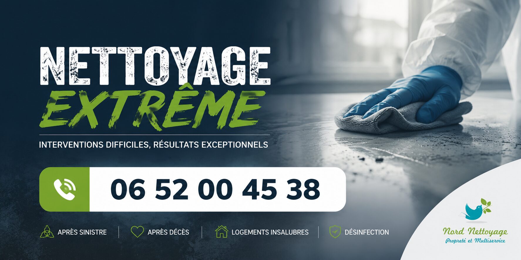 Nettoyage extrême à Pont-de-l'Isère avec intervention rapide après sinistre, décès, syndrome de Diogène et désinfection complète.