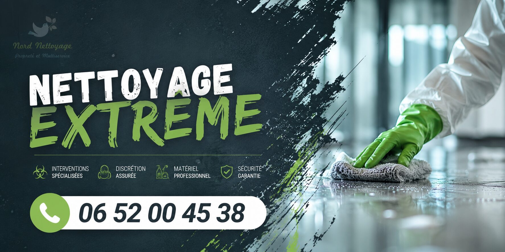 Nettoyage extrême à Pusignan par Nord Nettoyage avec intervention rapide pour logements insalubres, syndrome de Diogène, après sinistre et désinfection.