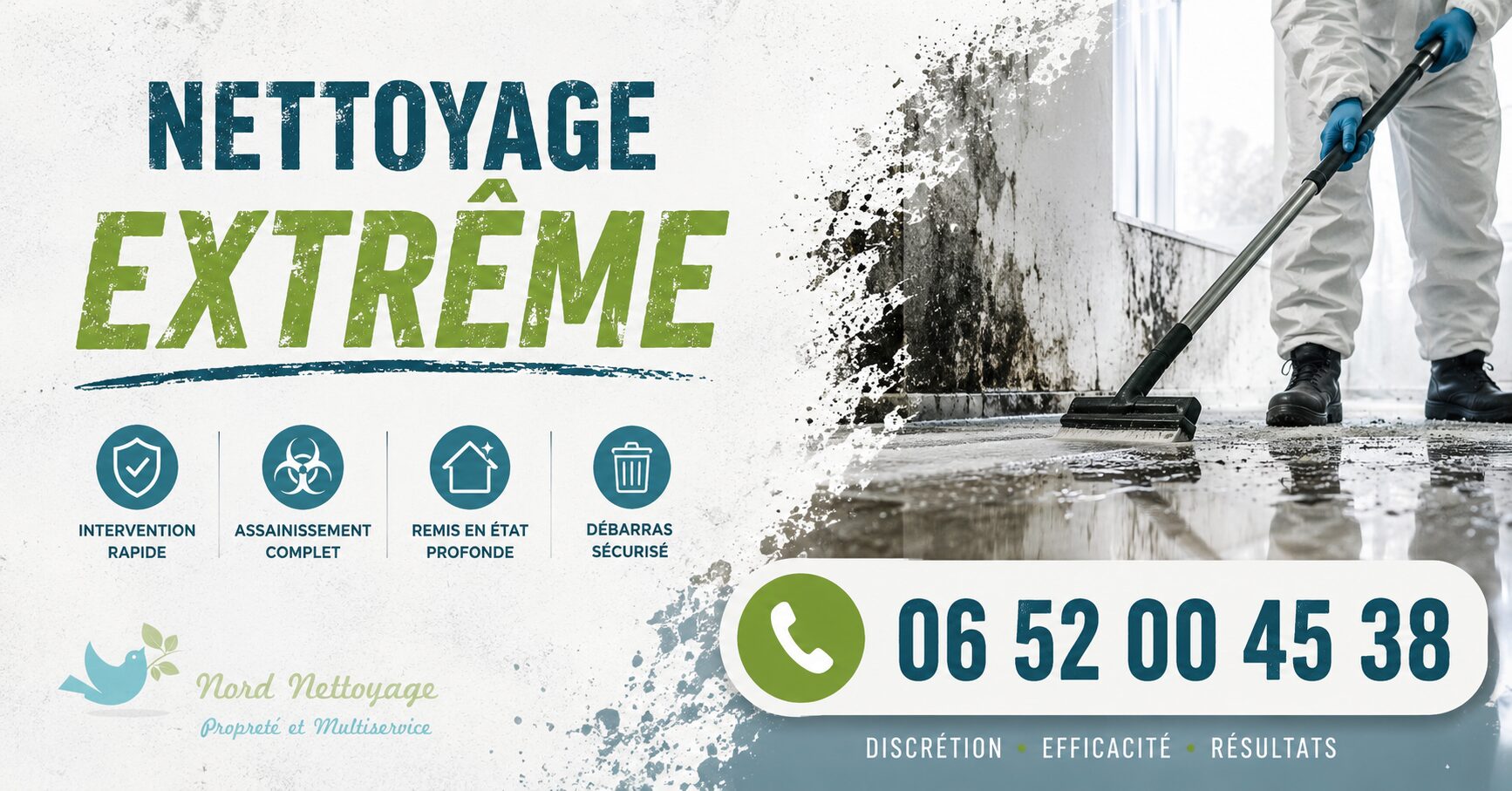 Nettoyage extrême à Puy-Guillaume avec intervention rapide, discrète et professionnelle pour logements insalubres, syndrome de Diogène, après décès et après sinistre.