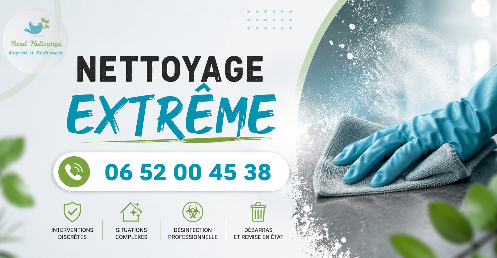 Nettoyage extrême à Renaison par Nord Nettoyage avec intervention rapide, désinfection, débarras et remise en état des logements insalubres.