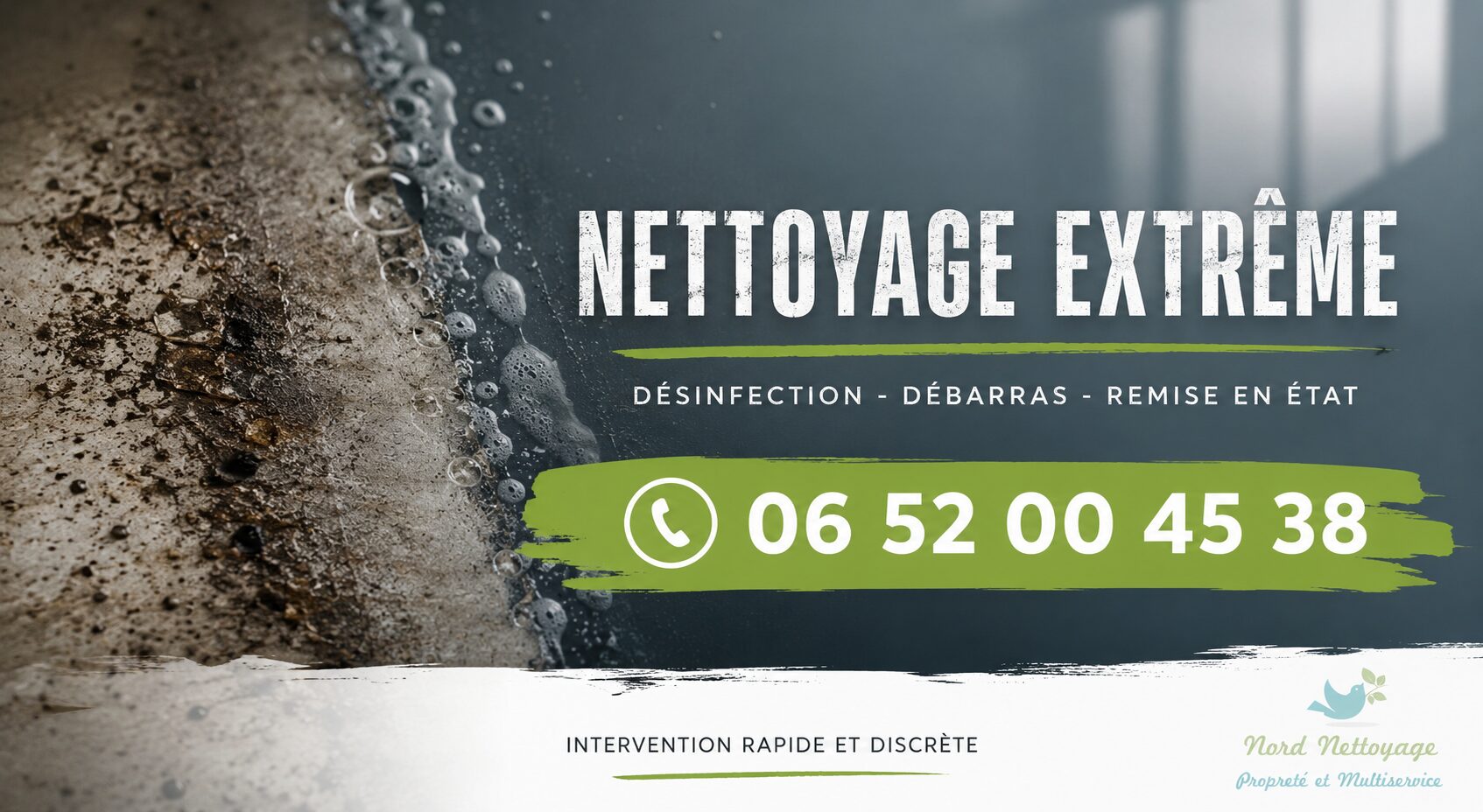 Nettoyage extrême à Replonges par Nord Nettoyage, intervention rapide pour logements insalubres, syndrome de Diogène et remise en état.