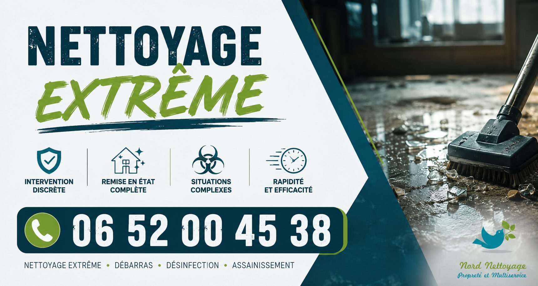 Nettoyage extrême à Retournac par Nord Nettoyage avec intervention rapide pour logements insalubres, sinistres et remise en état.