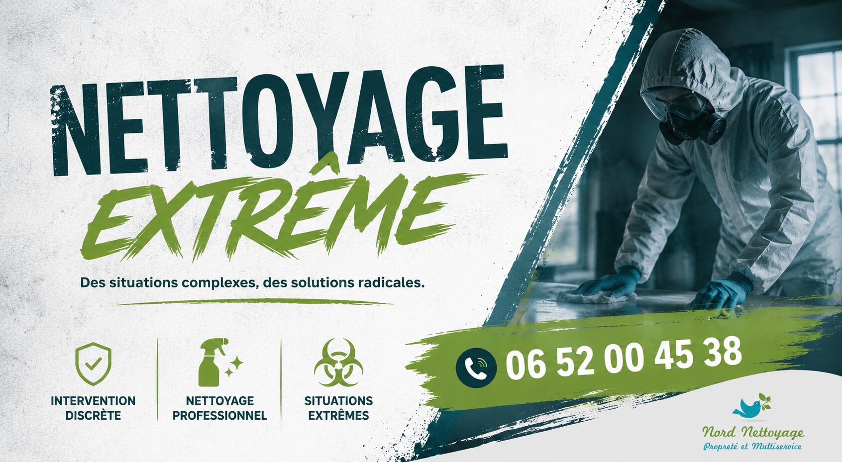 Nettoyage extrême à Ruy réalisé par Nord Nettoyage pour logements insalubres, syndrome de Diogène, après décès et après sinistre.