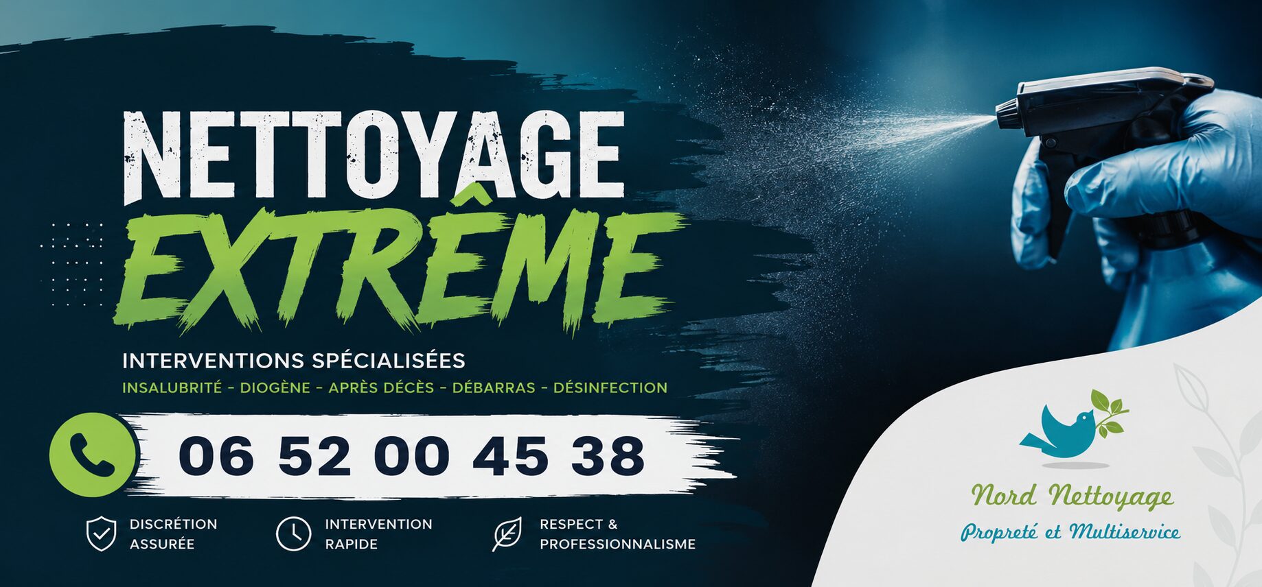 Équipe spécialisée en nettoyage extrême à Saint-Baldoph intervenant pour logements insalubres, syndrome de Diogène, désinfection et remise en état avec intervention rapide.
