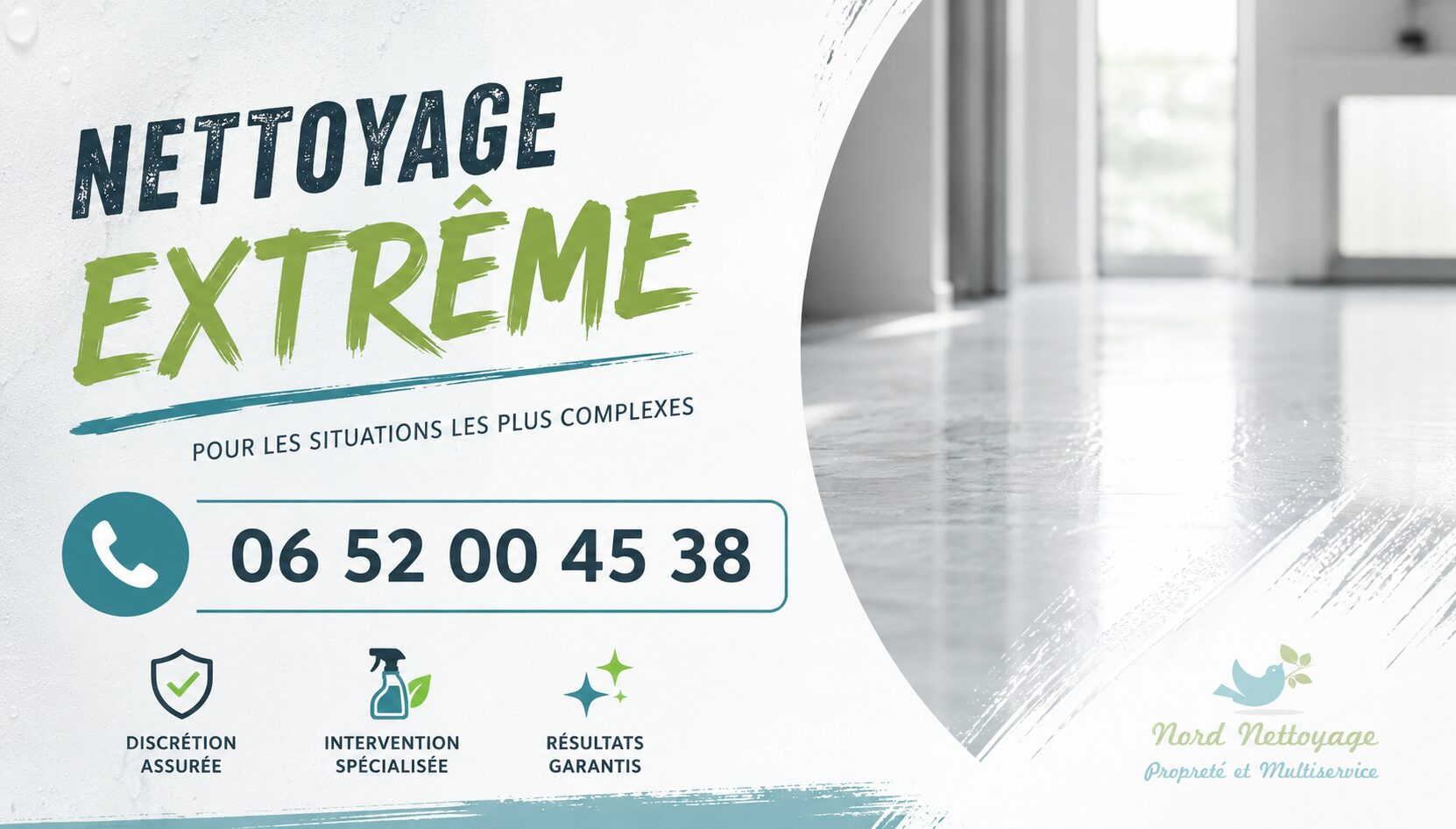 Nettoyage extrême à Saint-Clair-de-la-Tour par Nord Nettoyage, intervention rapide pour logements insalubres, après sinistre et désinfection.