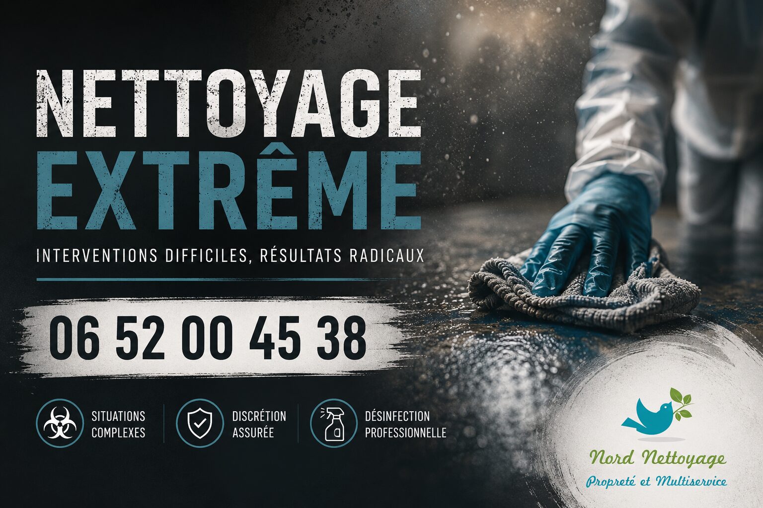 Nettoyage extrême à Saint-Étienne-de-Saint-Geoirs – Intervention rapide pour logements insalubres, syndrome de Diogène et désinfection.