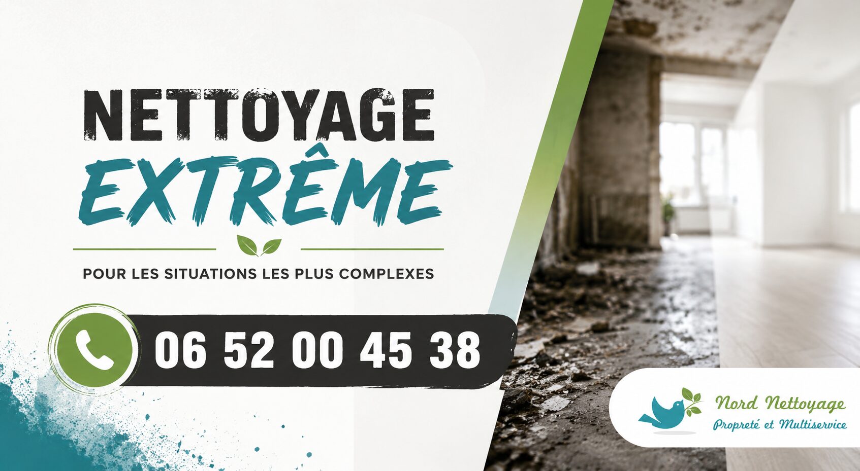 Équipe spécialisée en nettoyage extrême à Saint-Georges-de-Mons, intervention pour logements insalubres, syndrome de Diogène, débarras et désinfection complète.