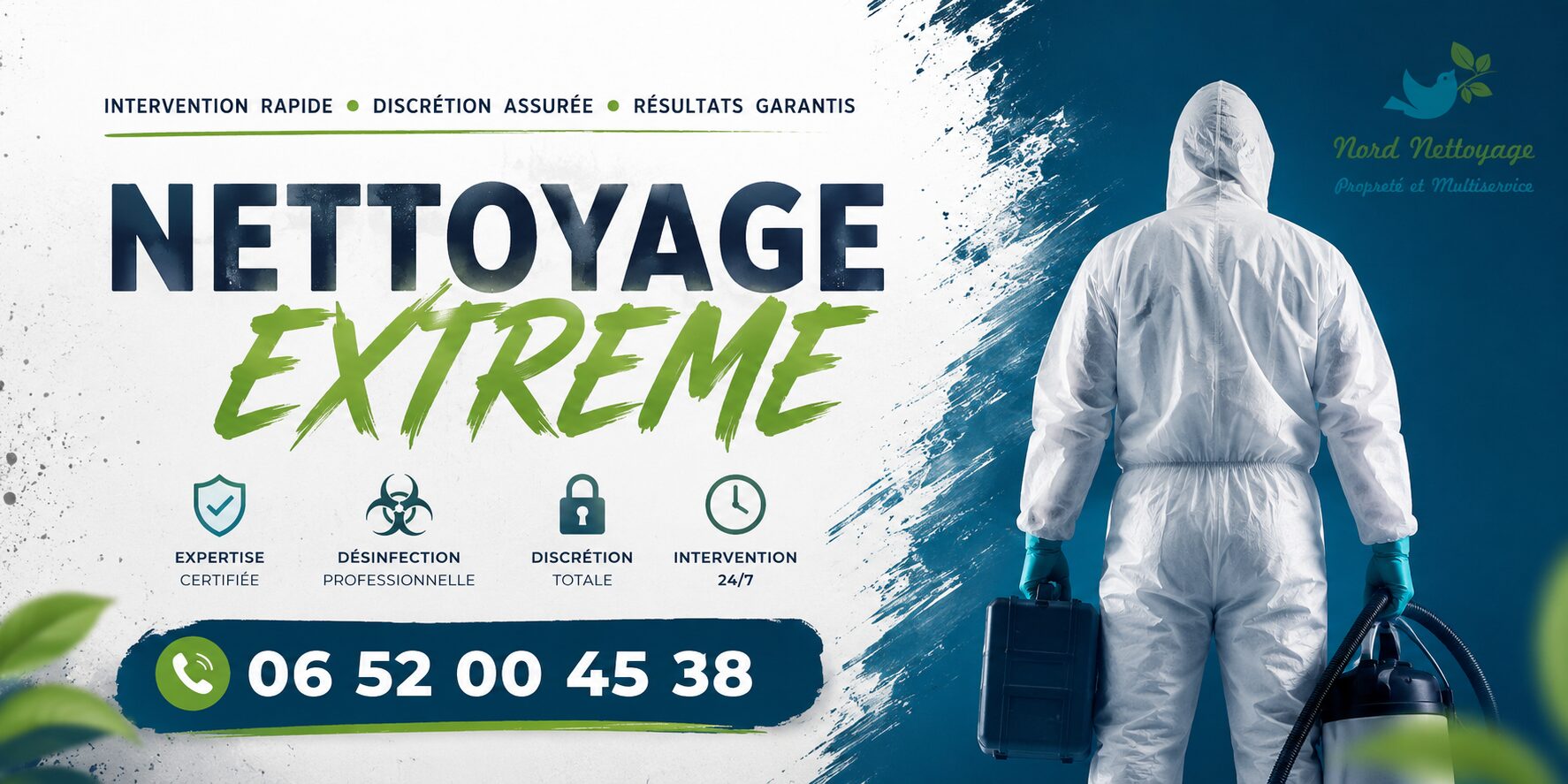 Nettoyage extrême à Saint-Michel-de-Maurienne par Nord Nettoyage, intervention rapide pour logements insalubres, syndrome de Diogène, après décès et désinfection.