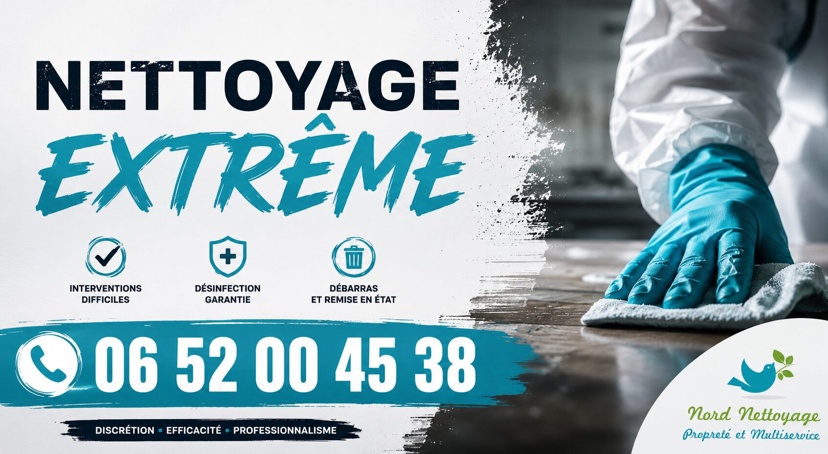 Nettoyage extrême à Saint-Nazaire-les-Eymes réalisé par Nord Nettoyage, spécialiste de la désinfection, du débarras et de la remise en état des logements insalubres.