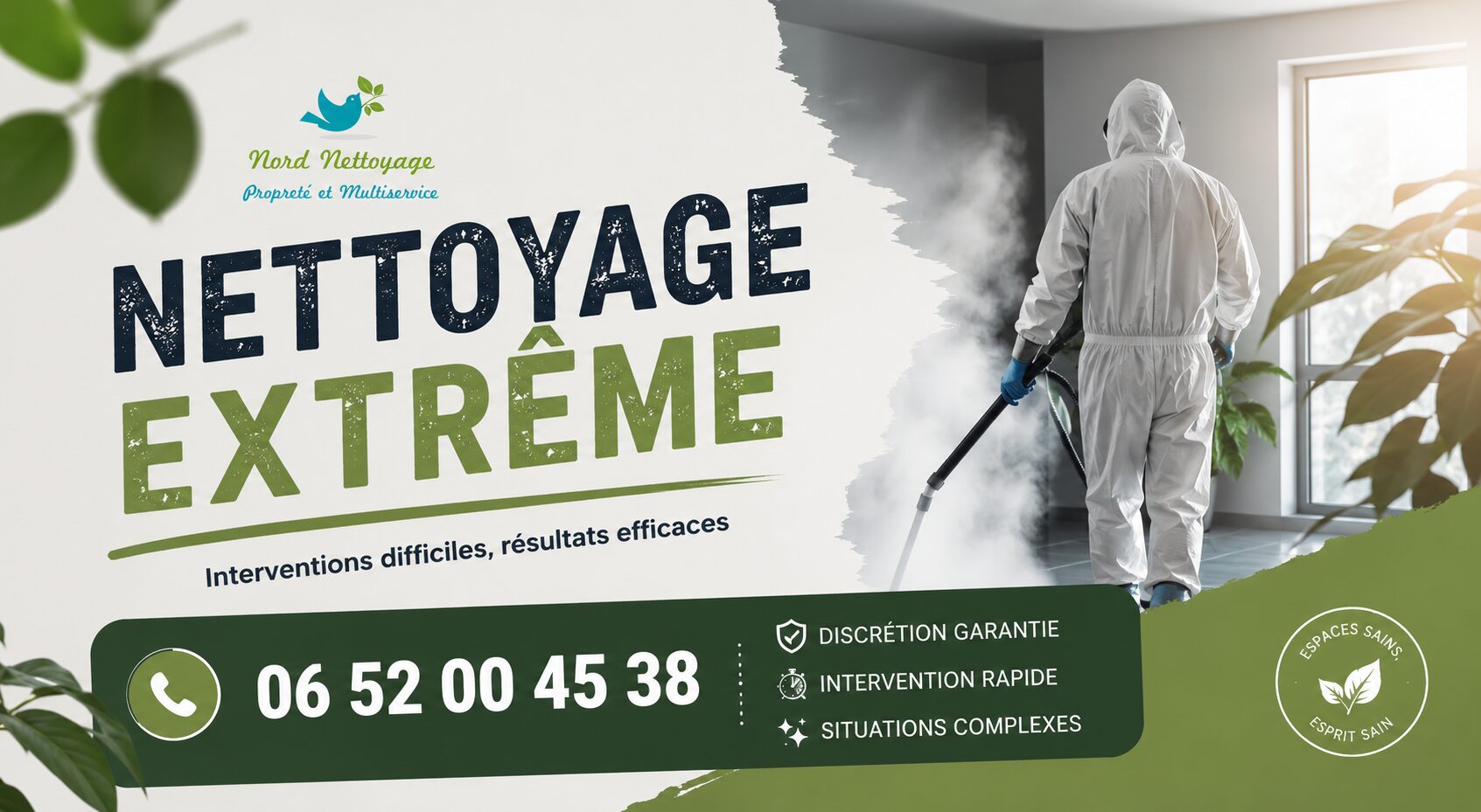 Nettoyage extrême à Saint-Paul-en-Jarez par Nord Nettoyage, intervention après sinistre, décès, syndrome de Diogène et logement insalubre.