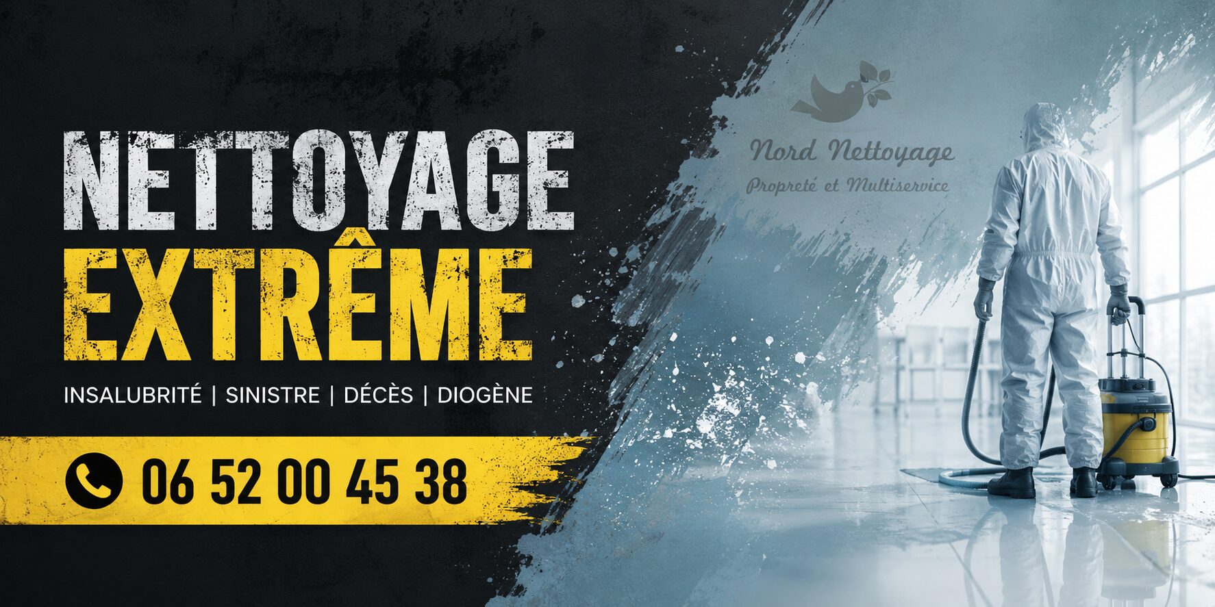 Intervention de nettoyage extrême à Thurins par Nord Nettoyage pour remettre en état un logement insalubre après sinistre, décès ou syndrome de Diogène.