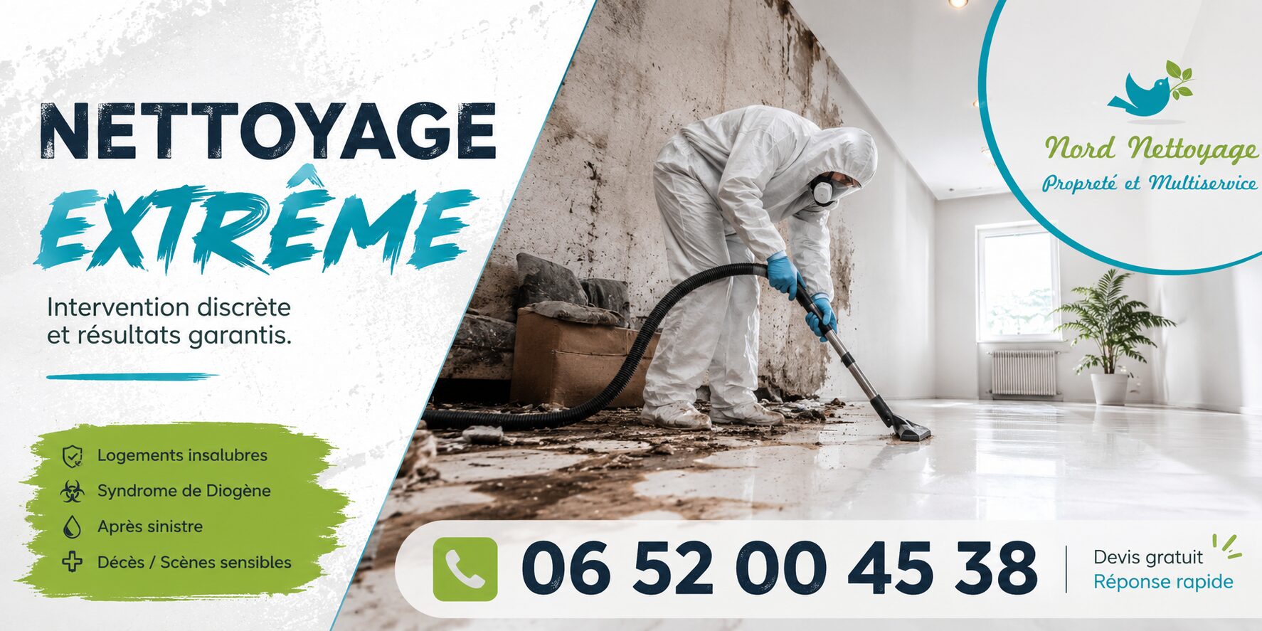 Service de nettoyage extrême à Toussieu avec intervention professionnelle pour logements insalubres, syndrome de Diogène, après sinistre et situations sensibles.