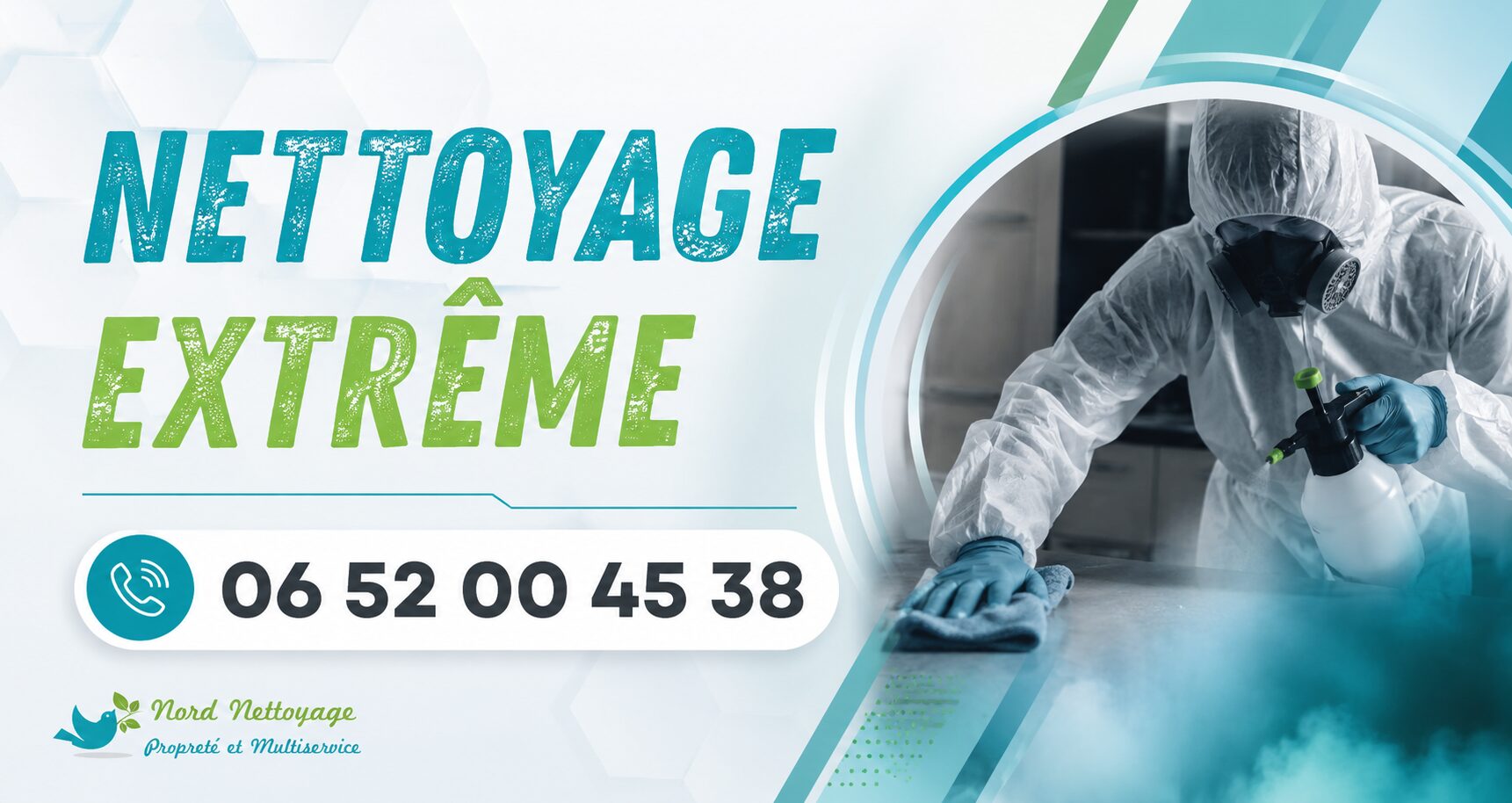 Intervention de nettoyage extrême à Vernosc-les-Annonay avec désinfection et remise en état par Nord Nettoyage.