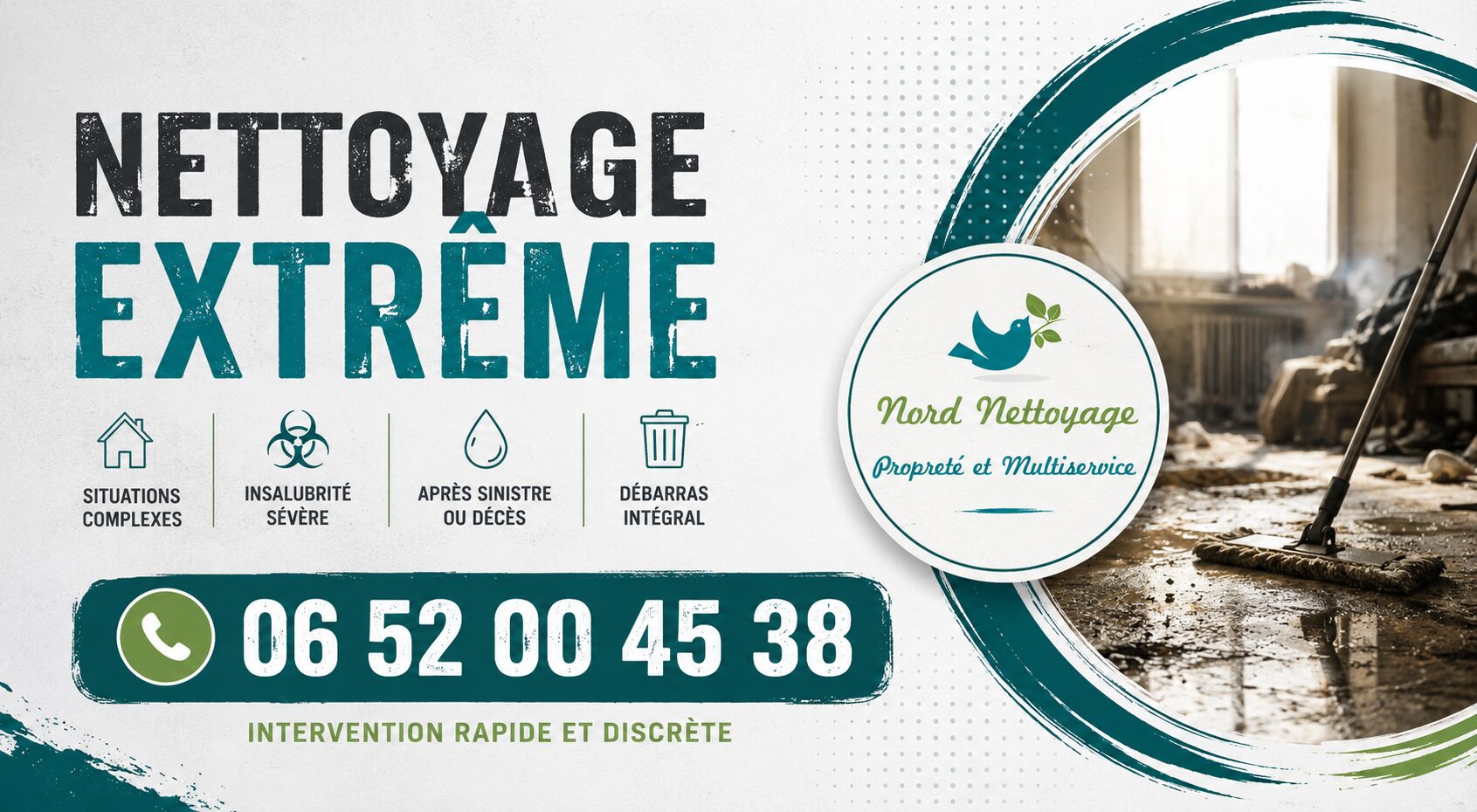 Nettoyage extrême à Ytrac avec intervention rapide pour logements insalubres, syndrome de Diogène, après sinistre et désinfection complète.