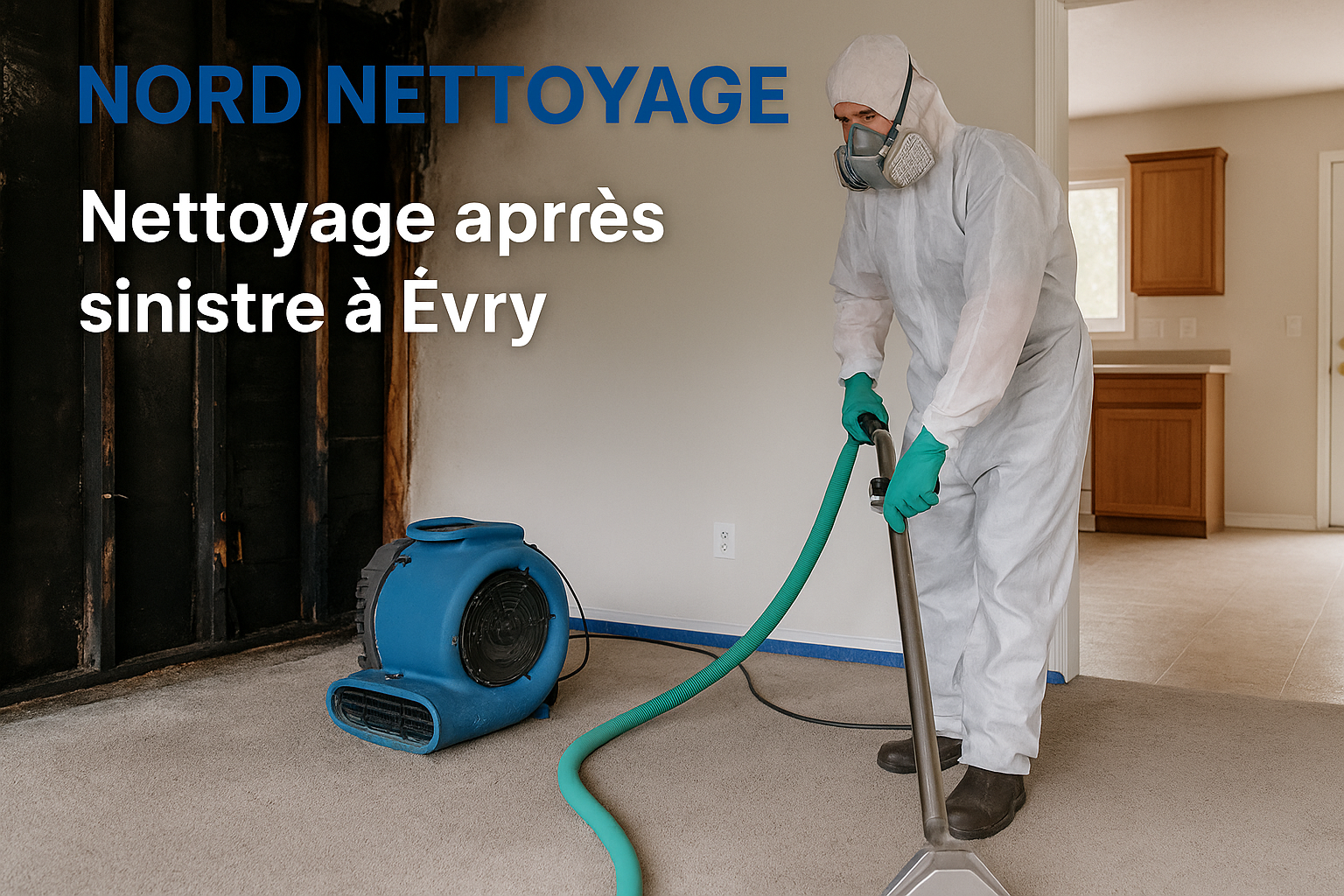 Nettoyage après sinistre à Évry réalisé par NORD NETTOYAGE