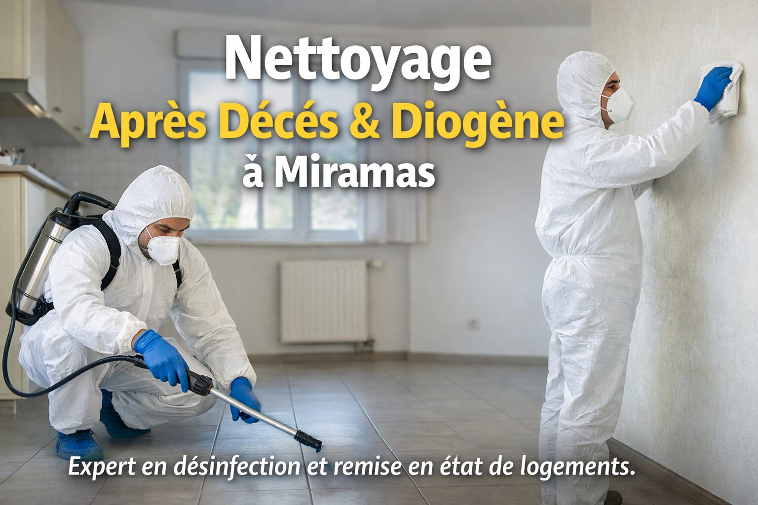 Nettoyage après décès et nettoyage Diogène à Miramas par une entreprise spécialisée en désinfection et remise en état de logements
