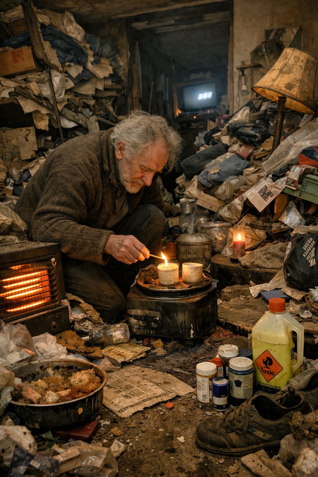 Patient atteint du syndrome de Diogène dans un logement encombré exposé à des risques d’incendie, de chute et d’intoxication domestique