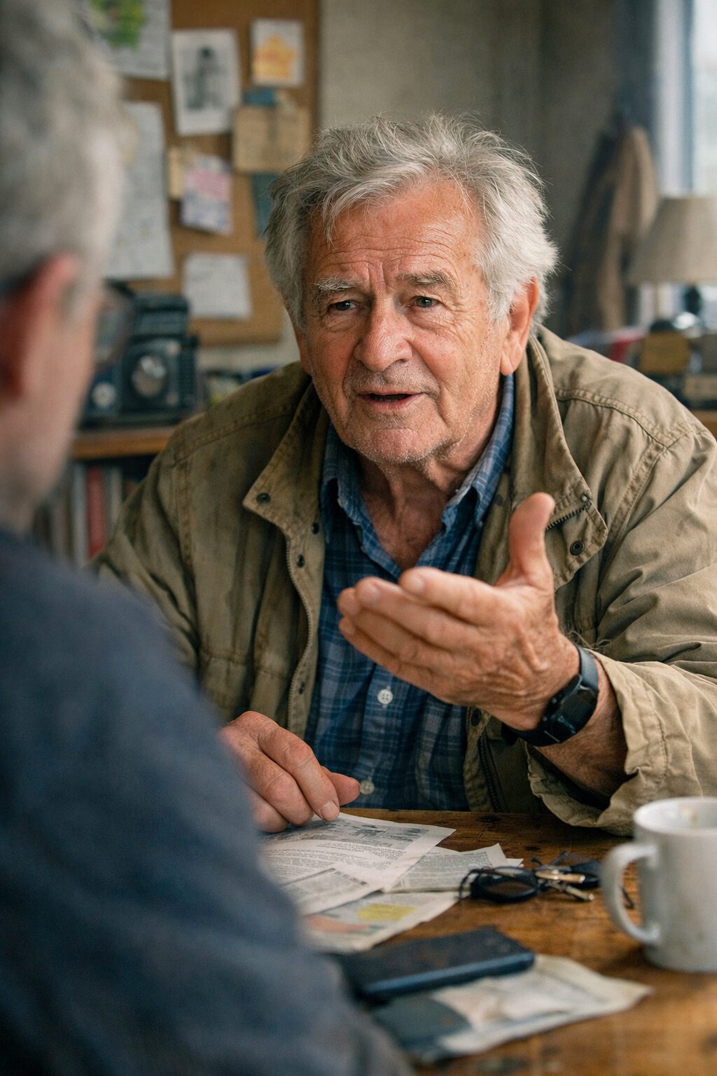 Patient atteint du syndrome de Korsakoff expliquant avec conviction la façon dont il gère son quotidien lors d’un échange avec un interlocuteur