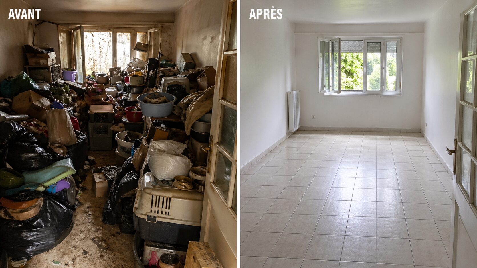 Avant après nettoyage syndrome de Noé