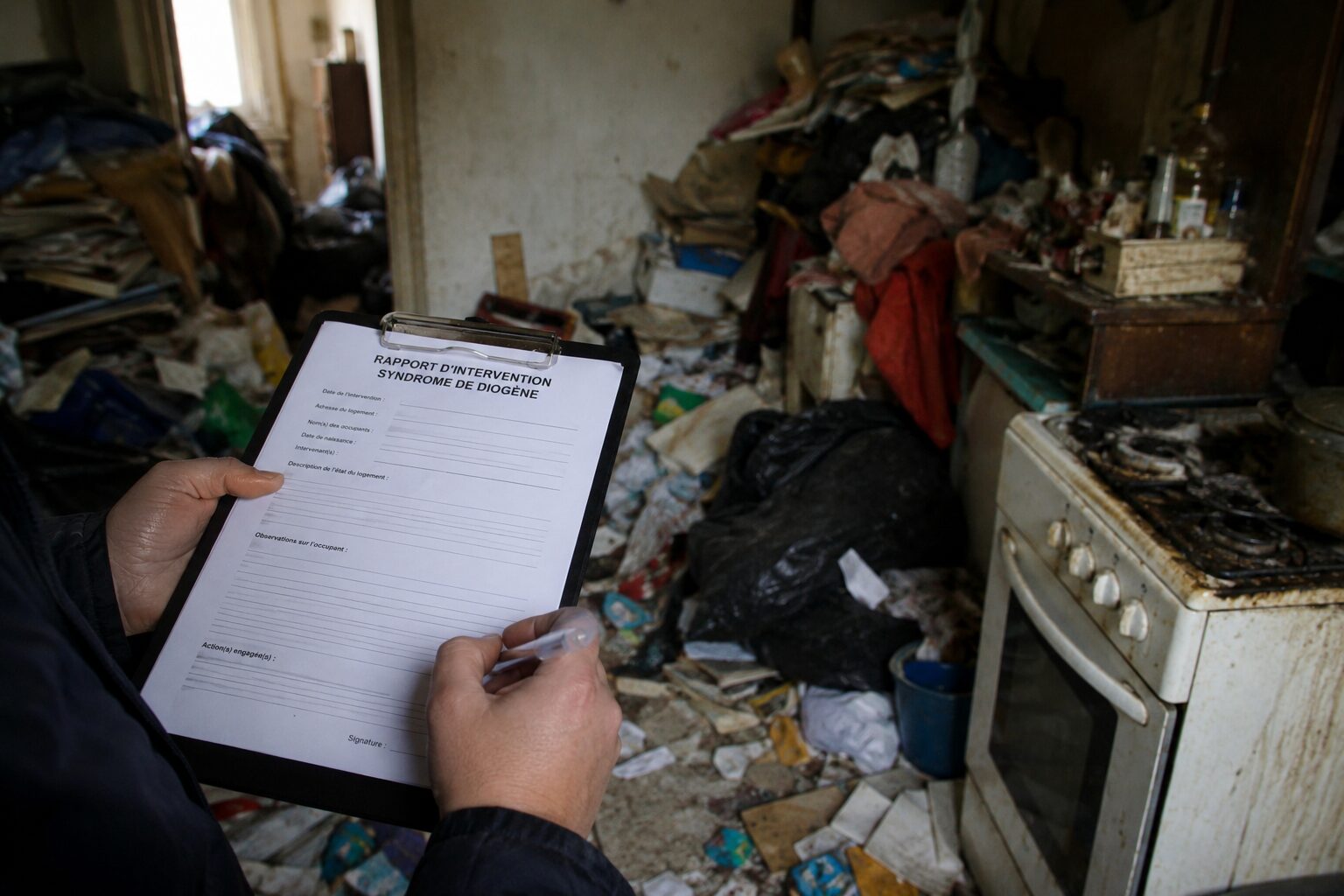 Rédaction d’un rapport d’intervention Diogène dans un logement très encombré en vue d’une procédure d’expulsion